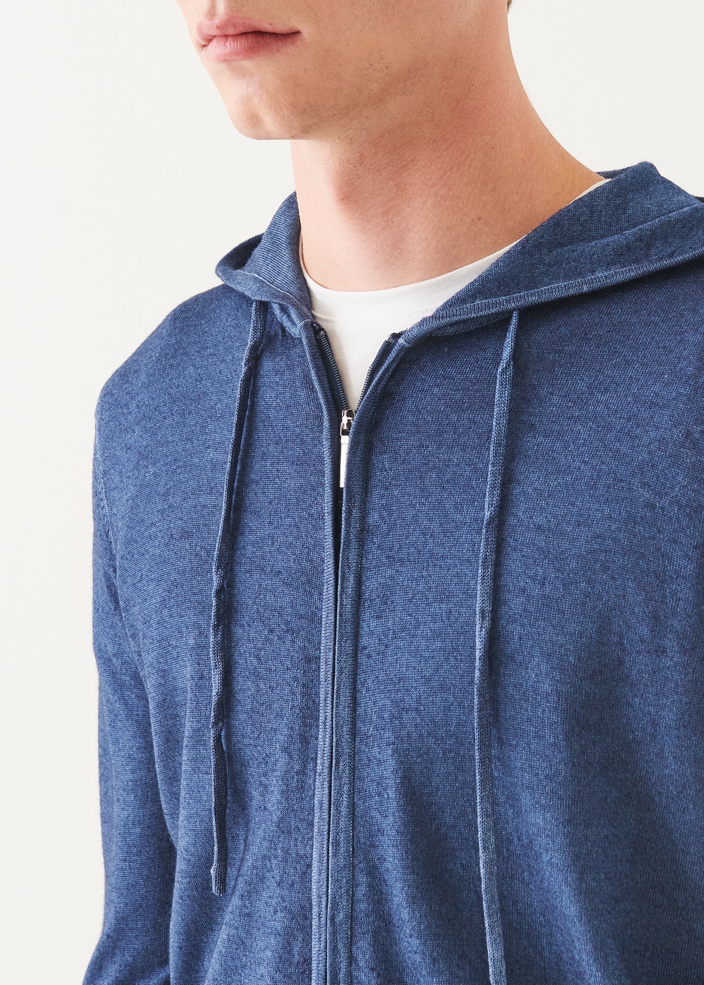 Extra-Fine Merino Vintage Wash Full Zip Hoodie - PATRICK ASSARAF