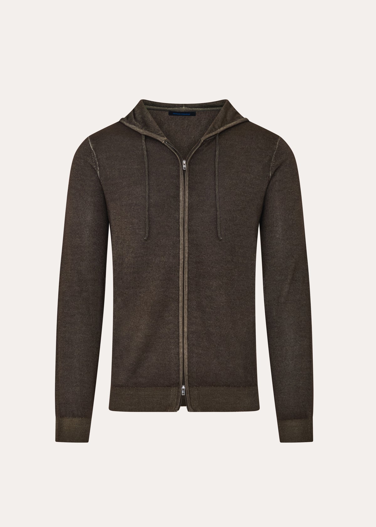Extra-Fine Merino Wool Vintage Wash Full Zip Hoodie - PATRICK ASSARAF