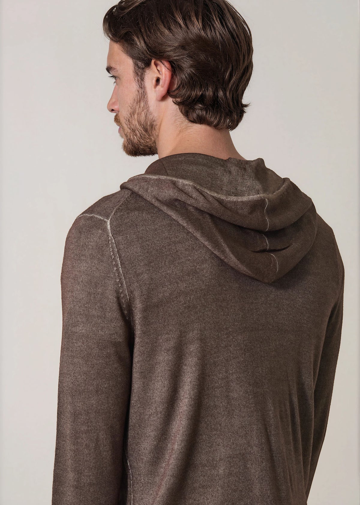Extra-Fine Merino Wool Vintage Wash Full Zip Hoodie - PATRICK ASSARAF