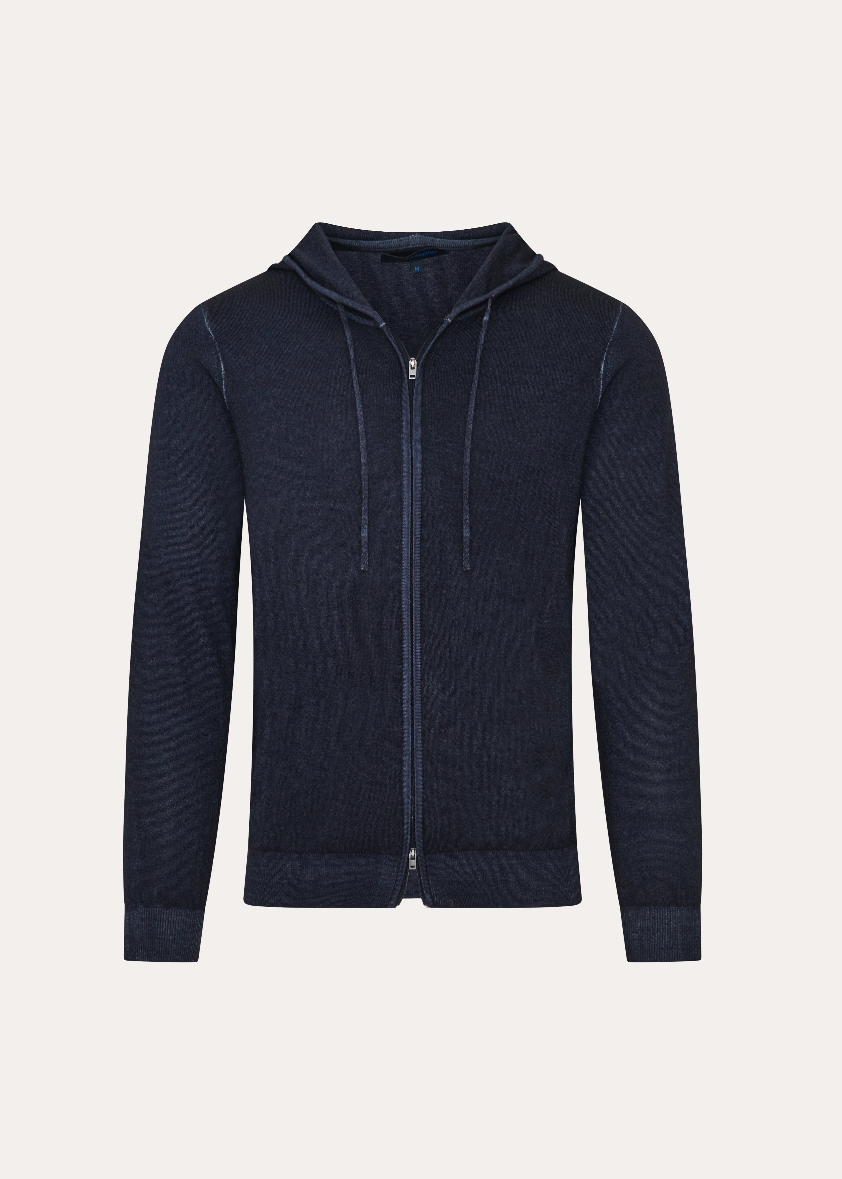 Extra-Fine Merino Wool Vintage Wash Full Zip Hoodie - PATRICK ASSARAF