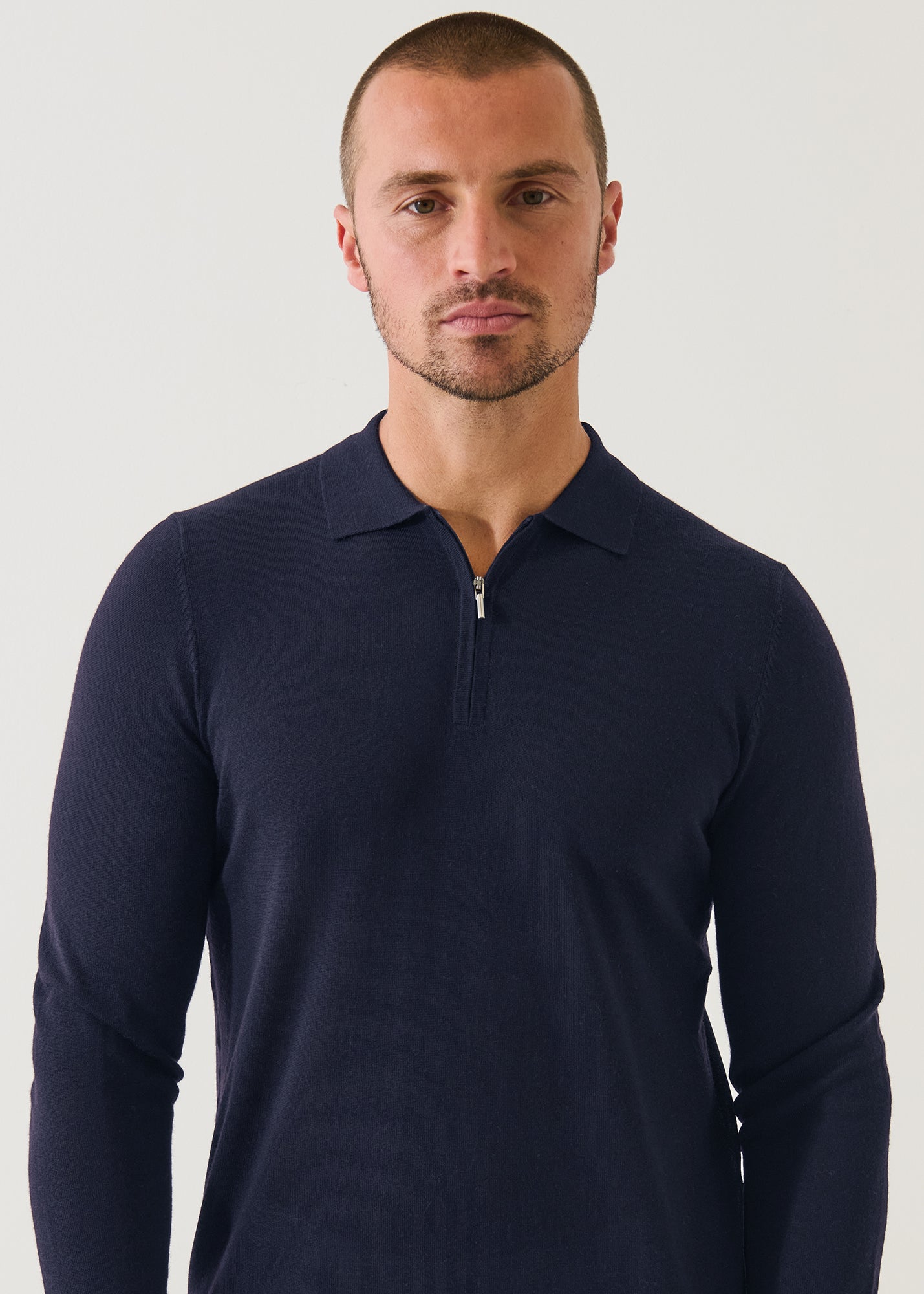 Extra-Fine Merino Quarter Zip Polo