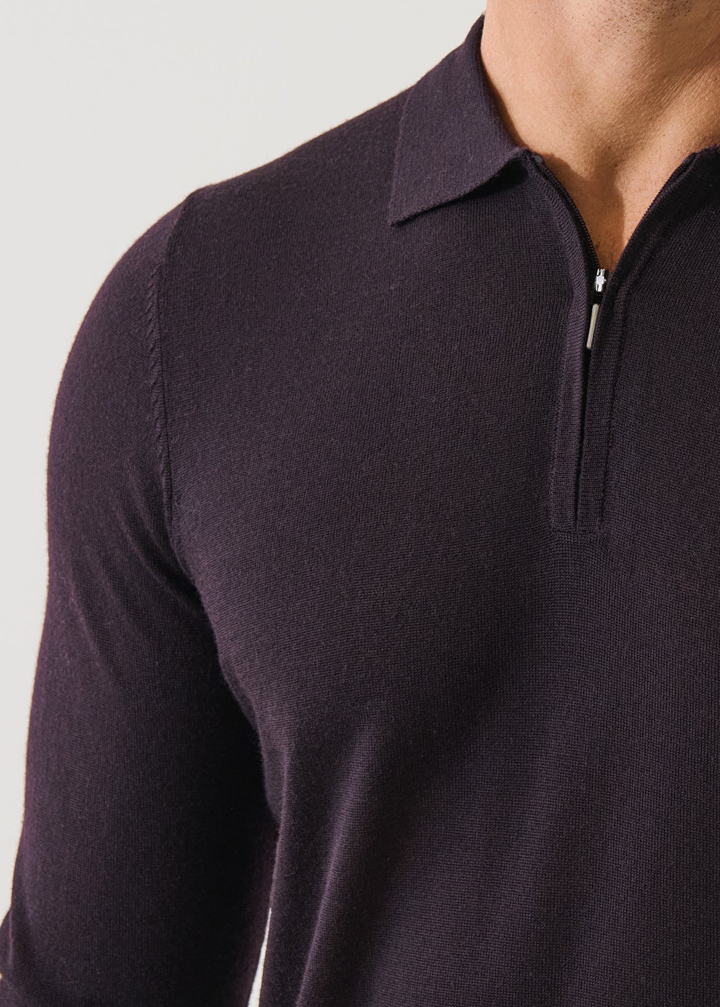 Extra-Fine Merino Quarter Zip Polo