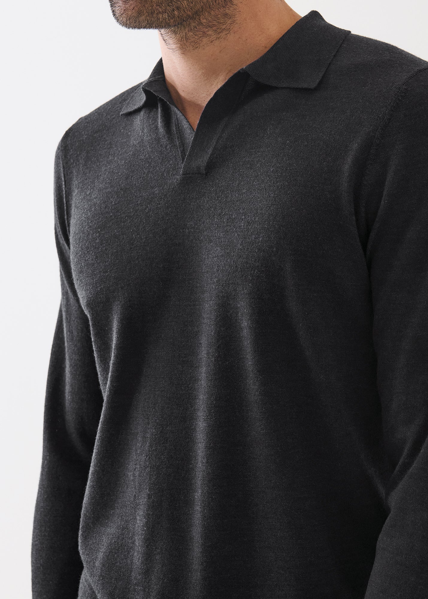 Extra-Fine Merino Open Polo