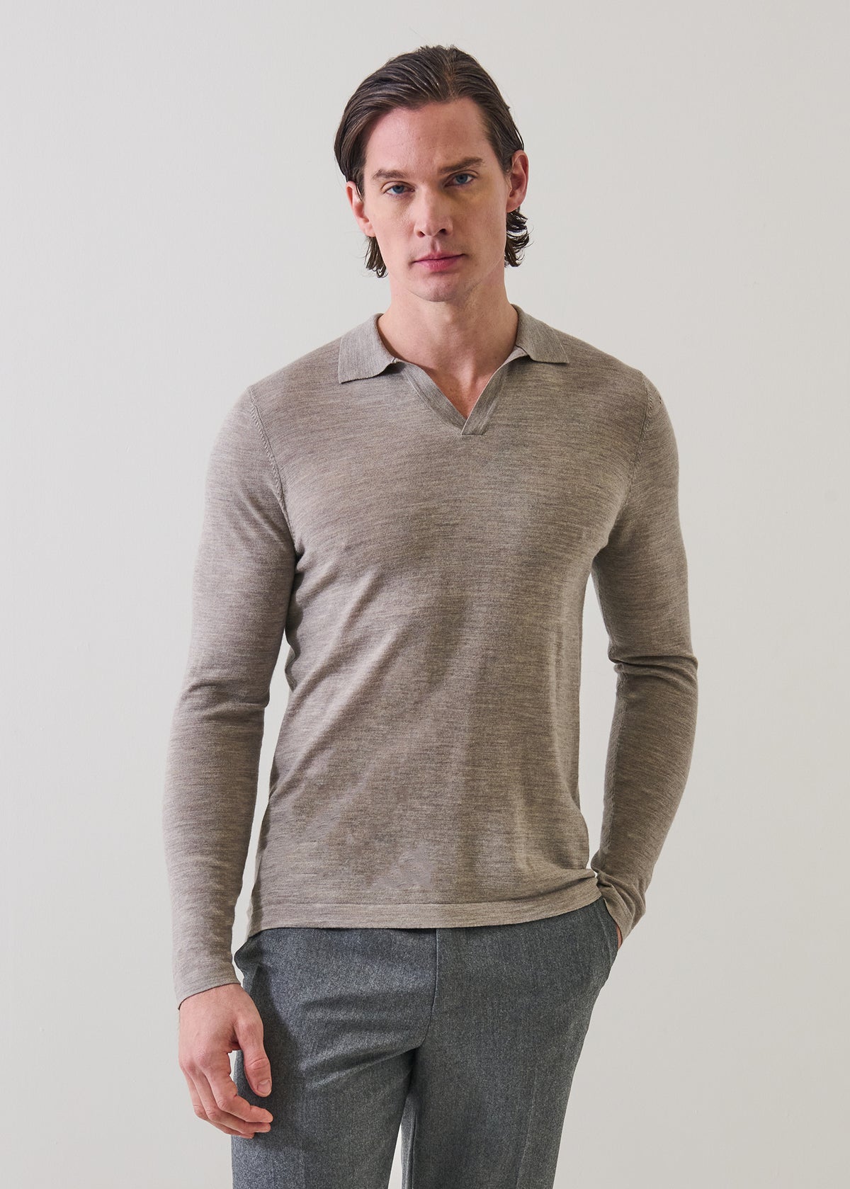 Extra-Fine Merino Open Polo - PATRICK ASSARAF