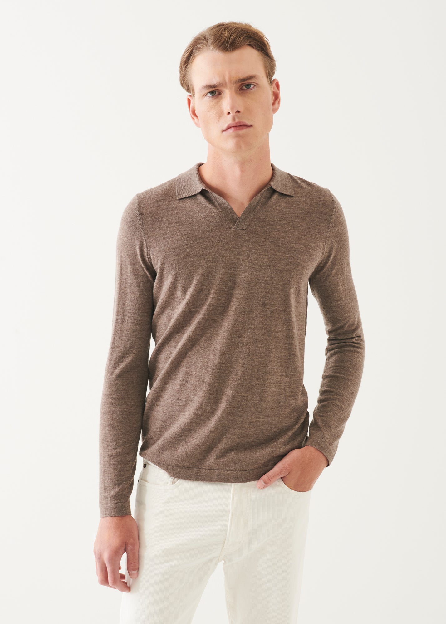 Extra-Fine Merino Open Polo