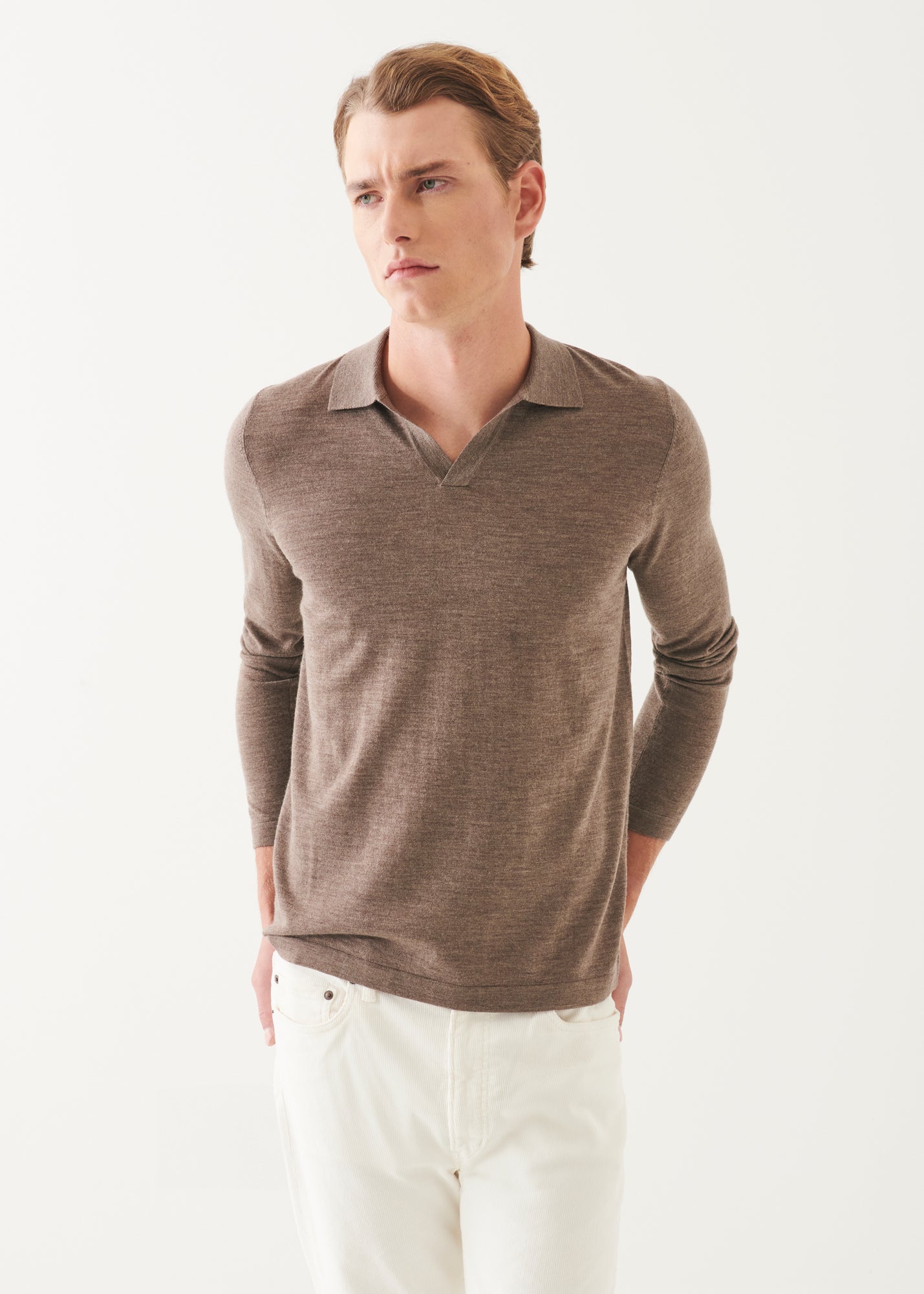 Extra-Fine Merino Open Polo