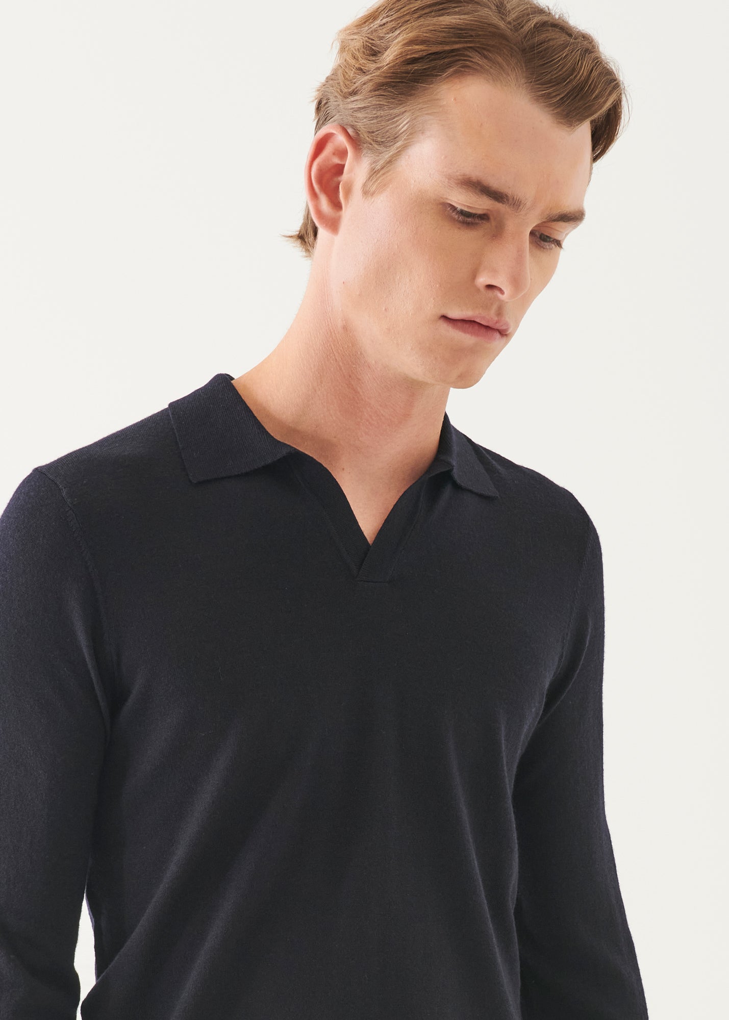 Extra-Fine Merino Open Polo