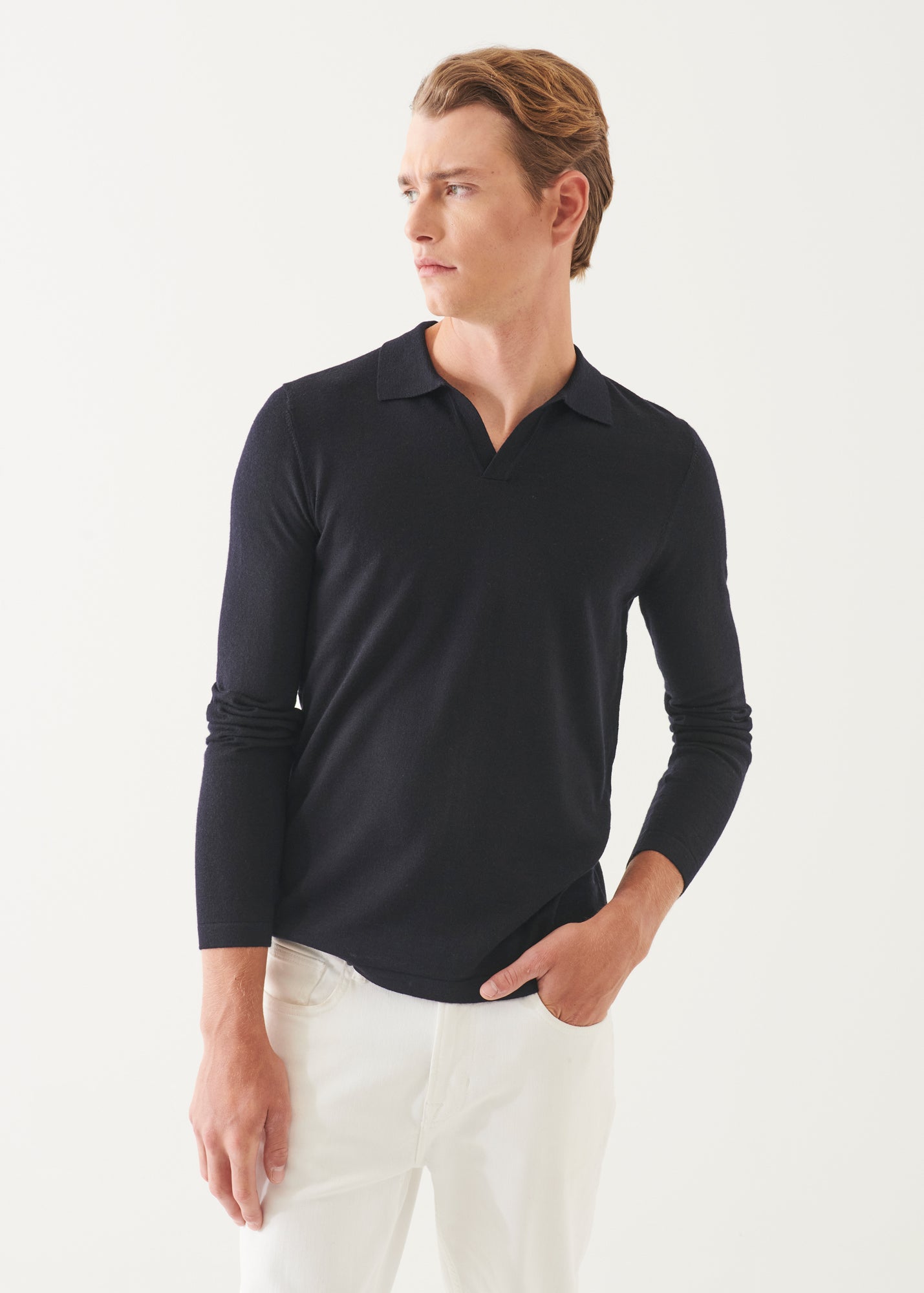 Extra-Fine Merino Open Polo