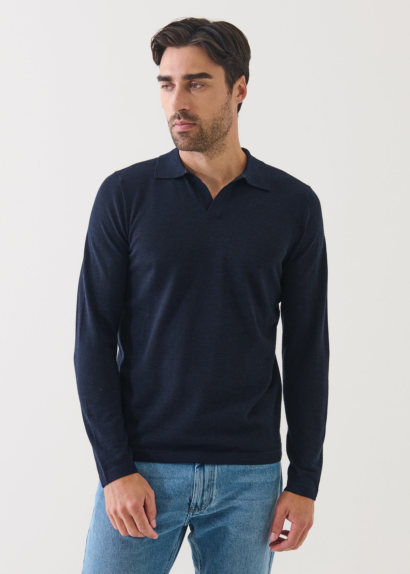 Extra-Fine Merino Open Polo