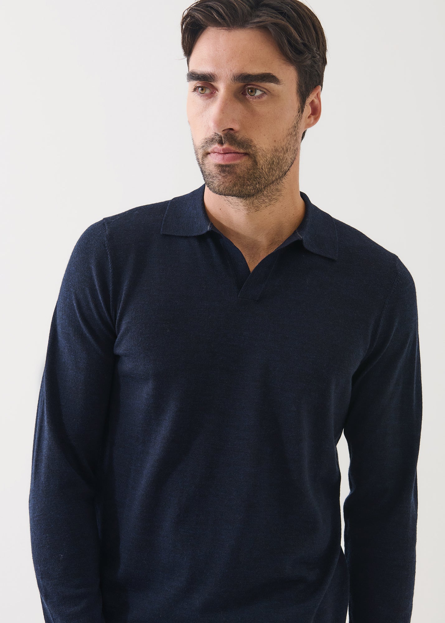 Extra-Fine Merino Open Polo