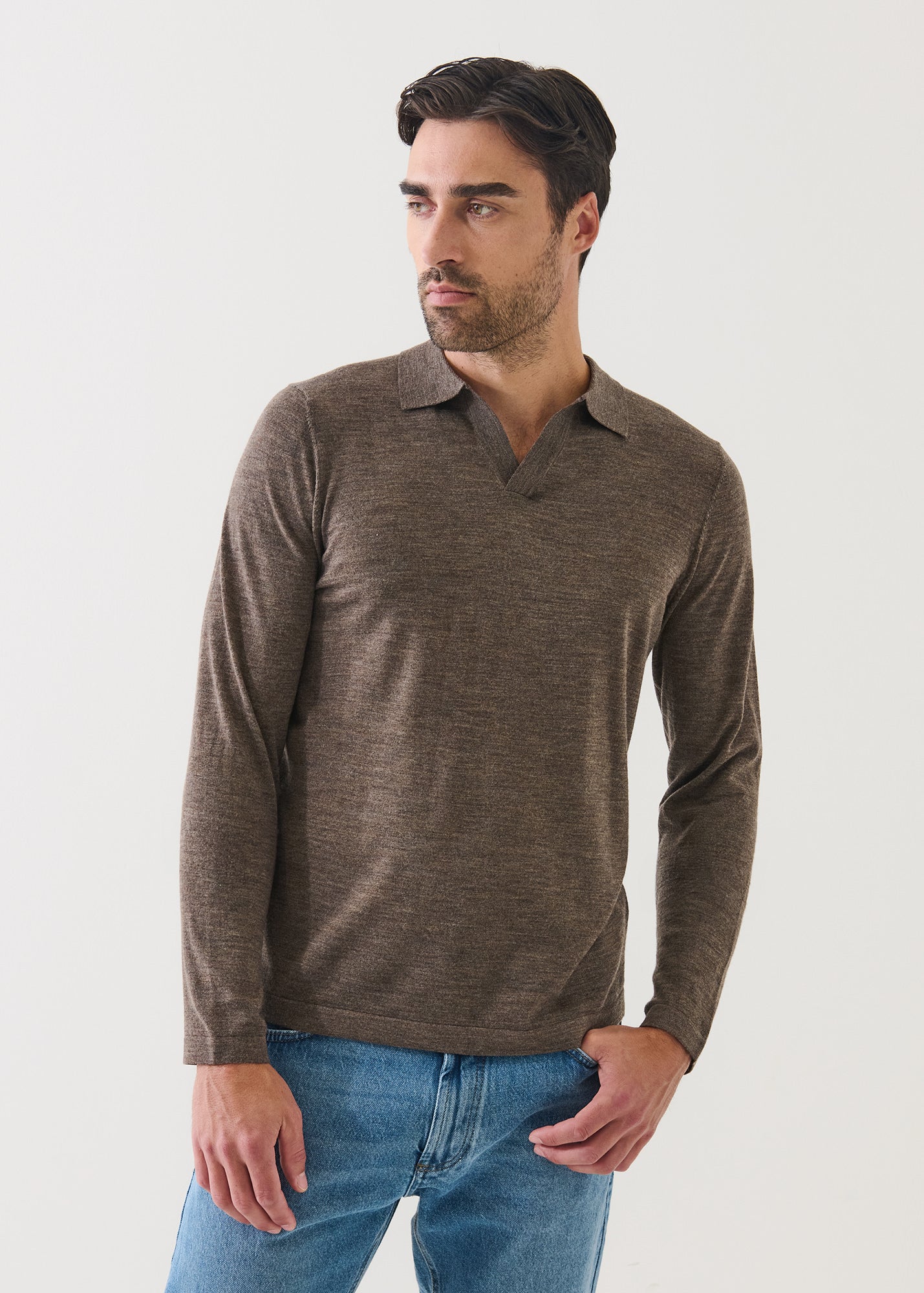 Extra-Fine Merino Open Polo