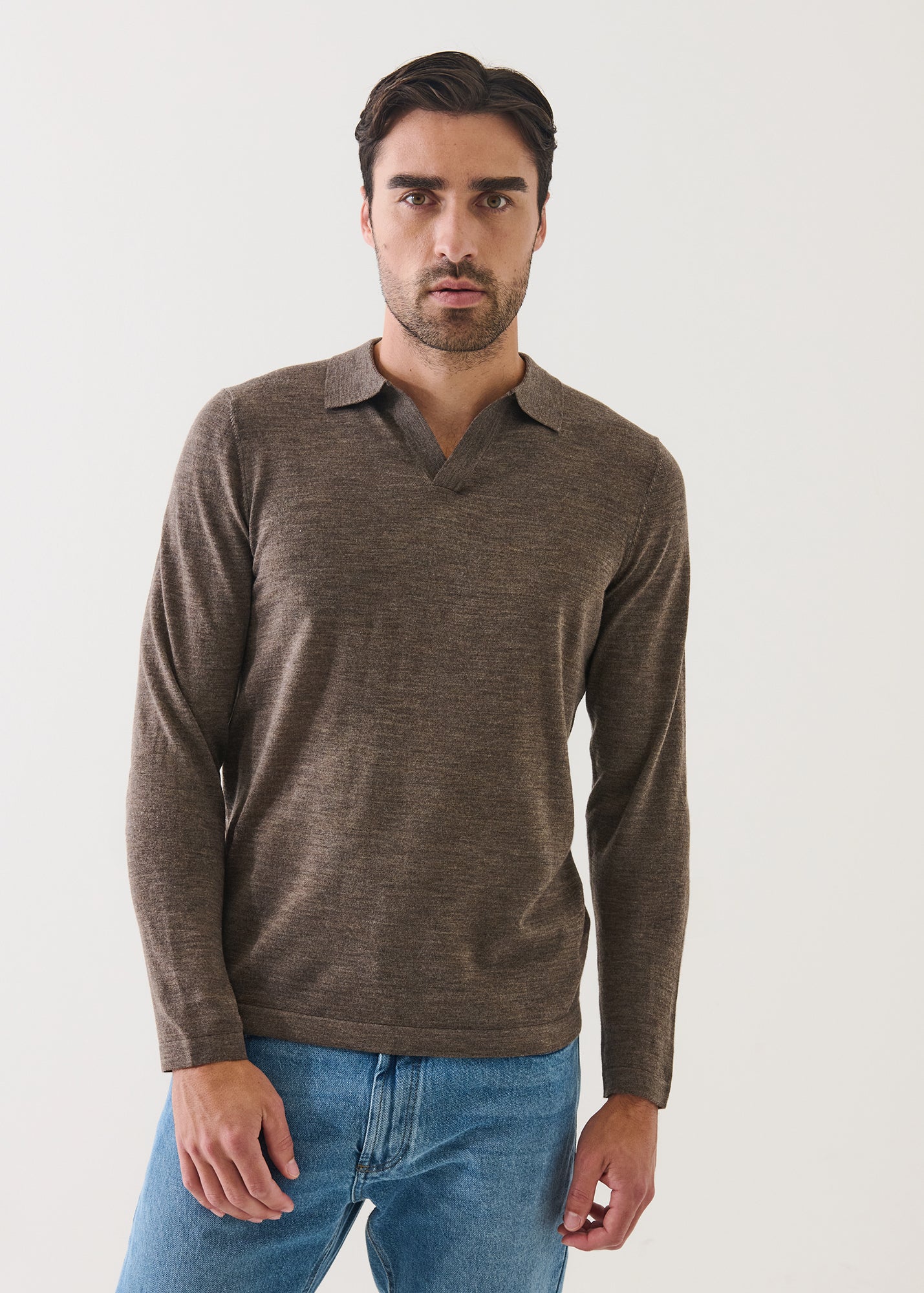 Extra-Fine Merino Open Polo