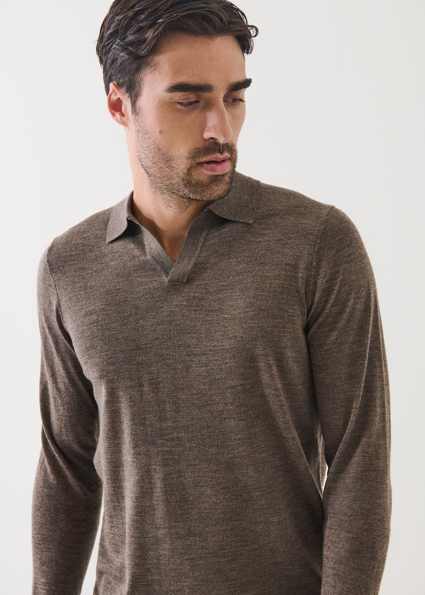 Extra-Fine Merino Open Polo