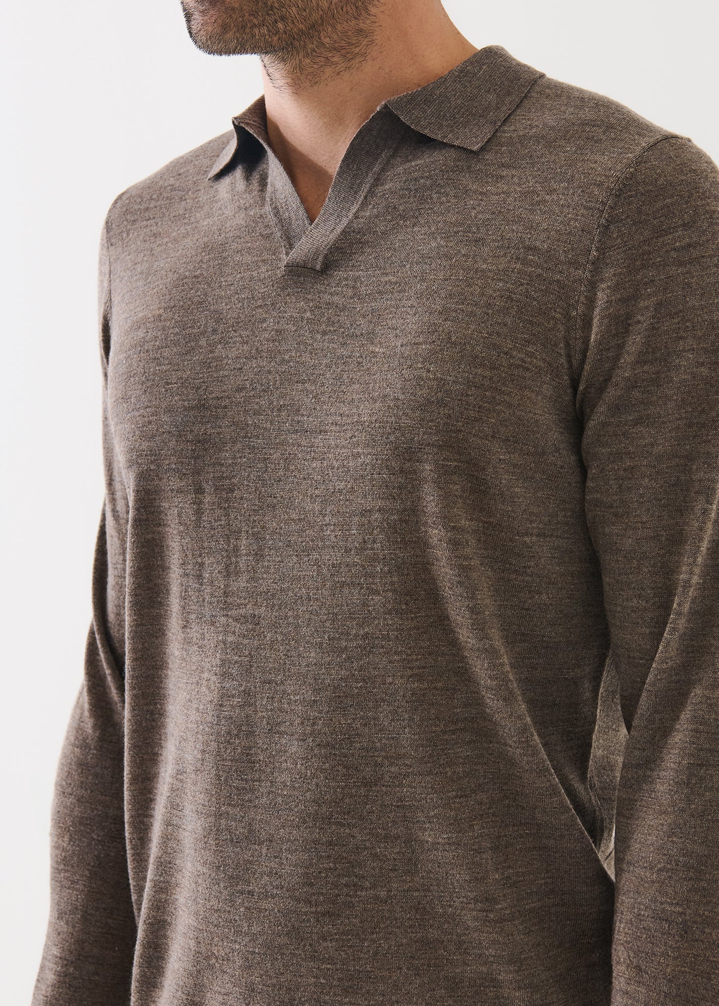 Extra-Fine Merino Open Polo