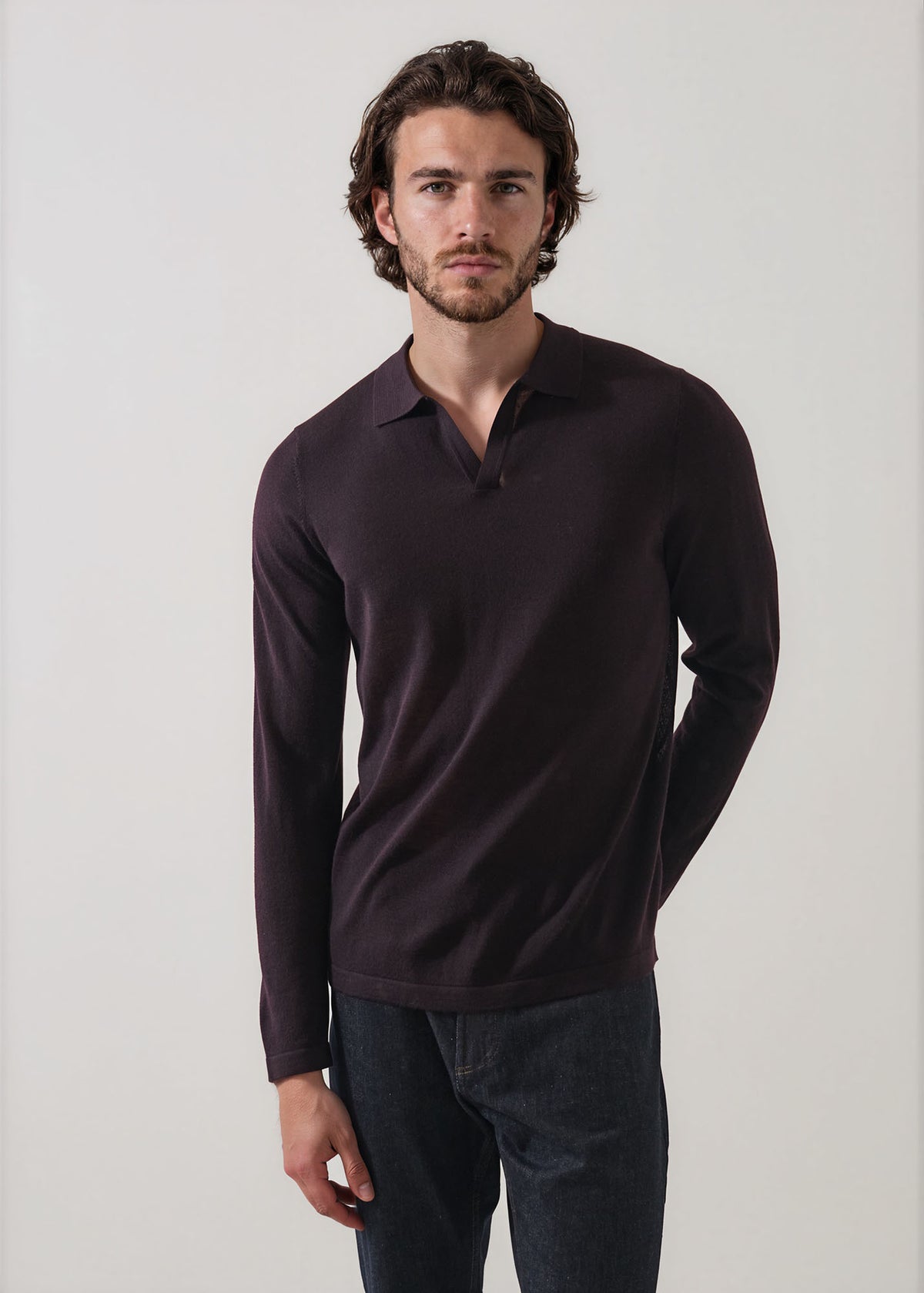 Extra-Fine Merino Open Polo - PATRICK ASSARAF