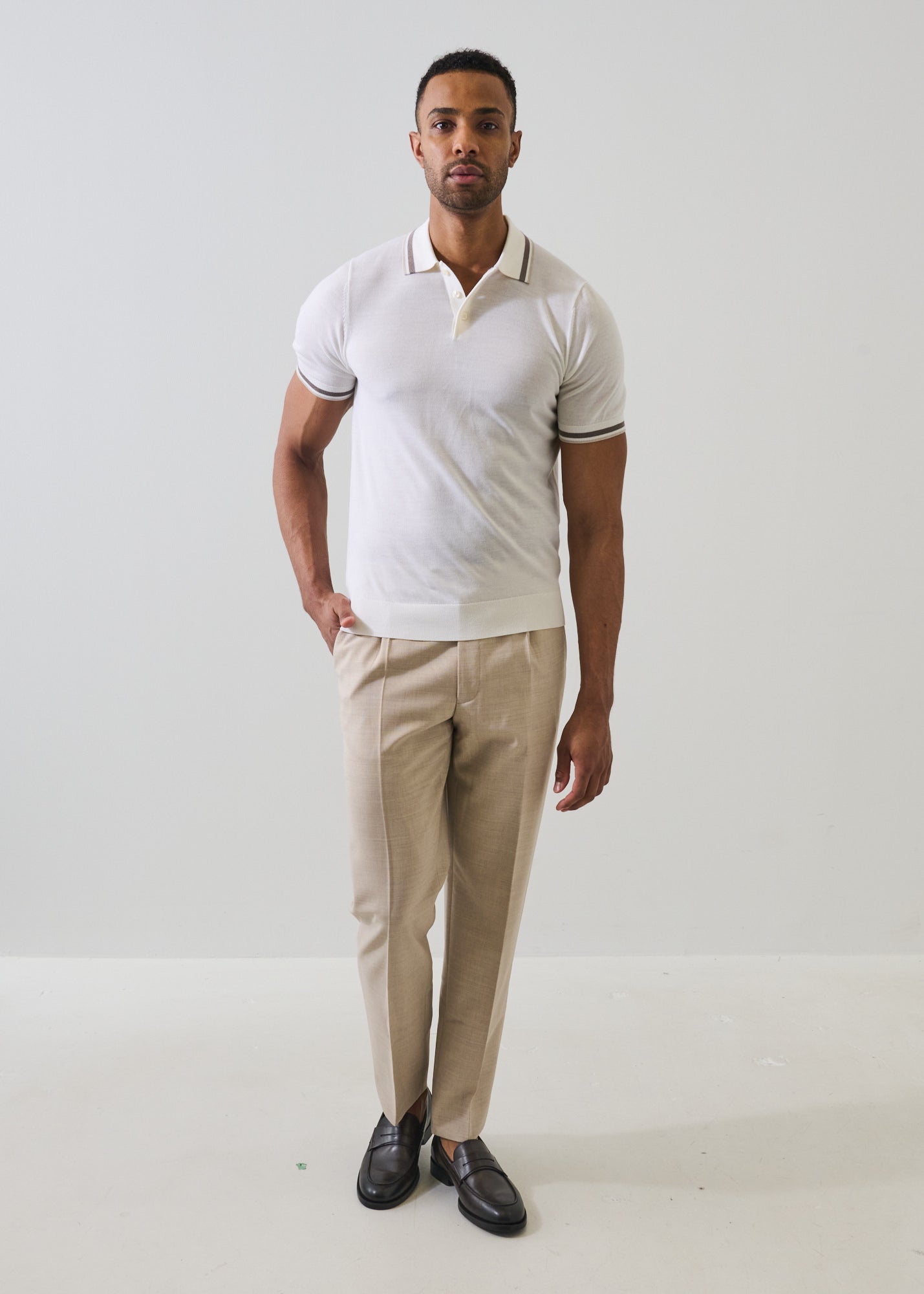 Merino Silk Tipped Polo - PATRICK ASSARAF