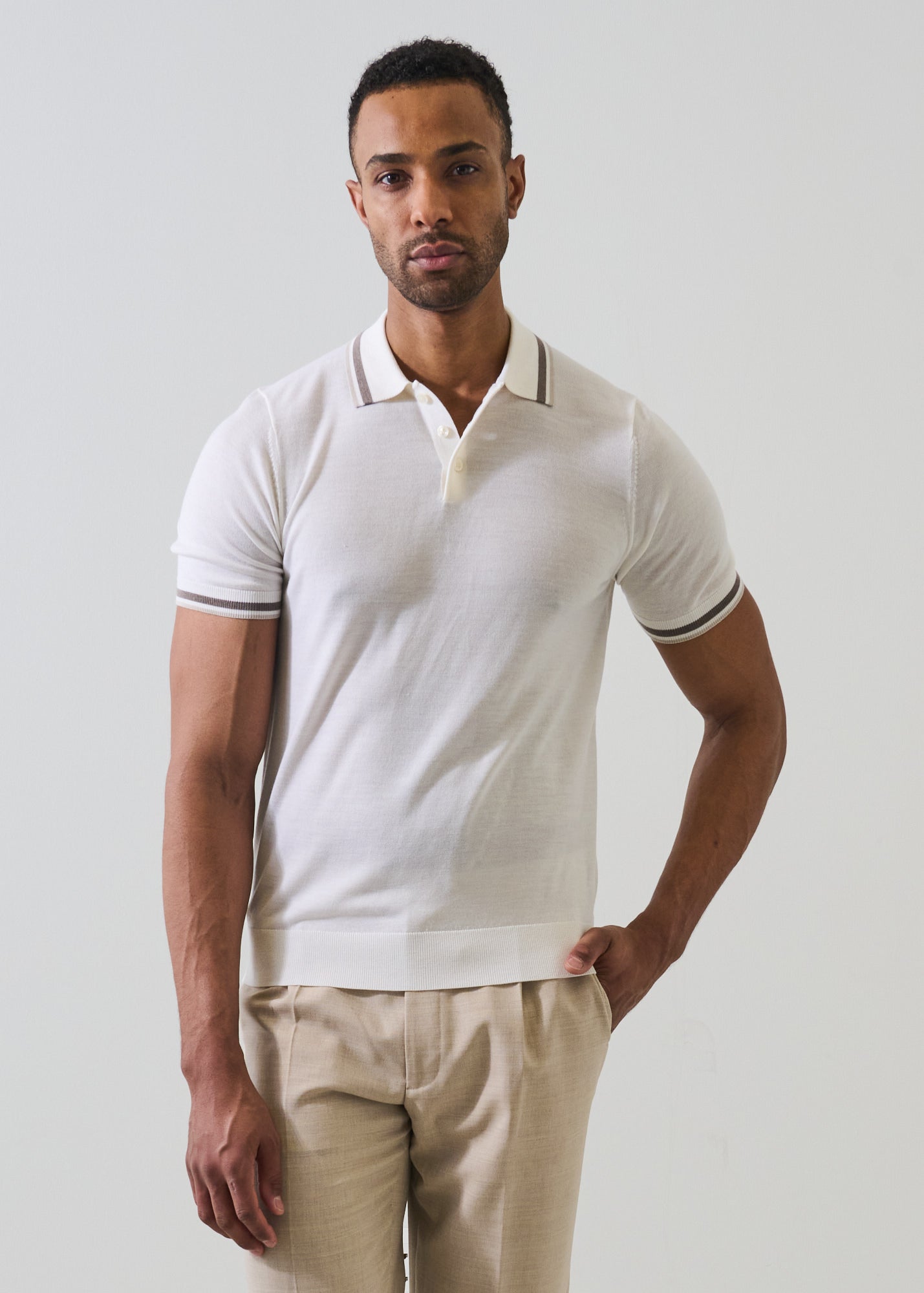 Merino Silk Tipped Polo - PATRICK ASSARAF