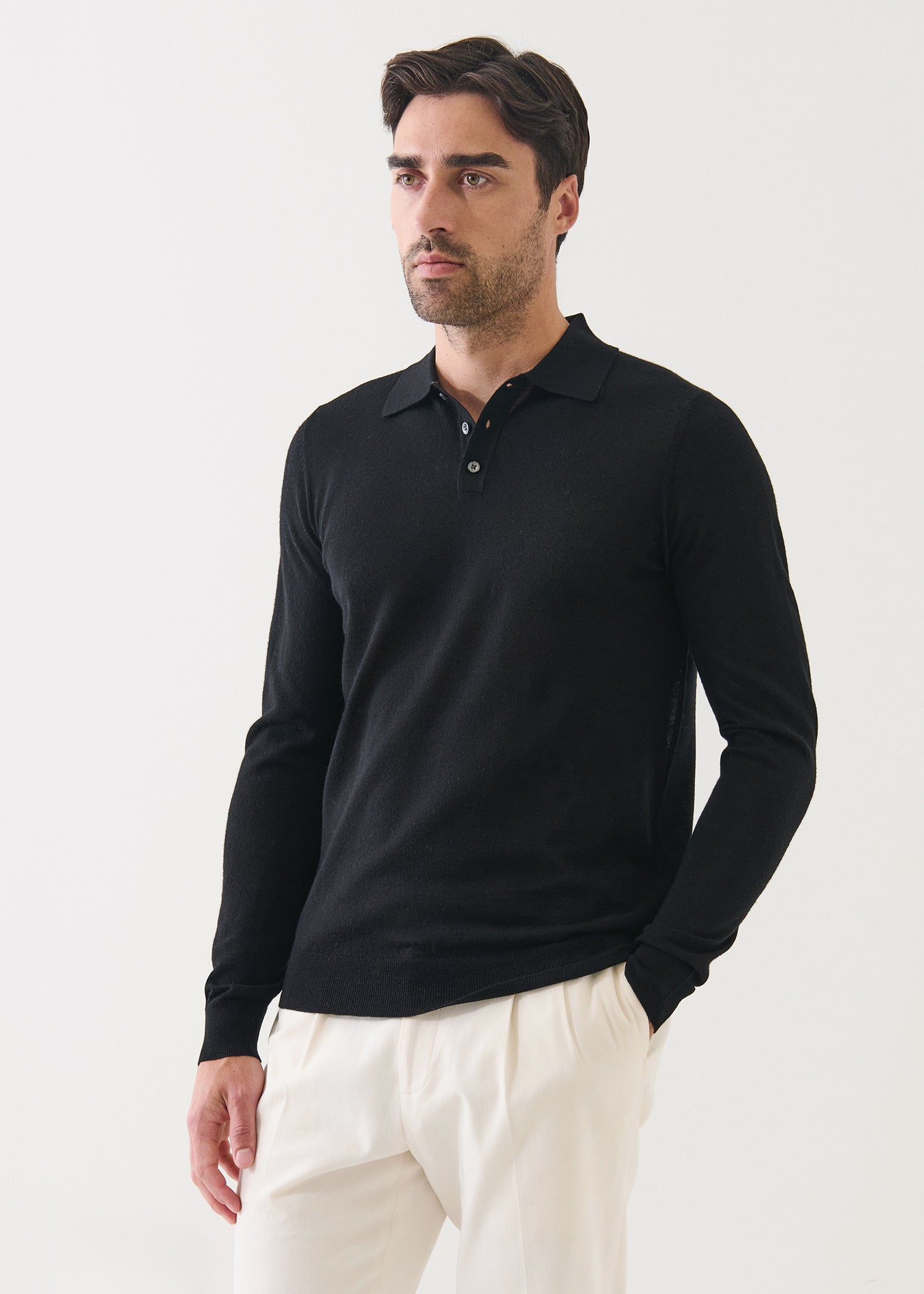 Extra-Fine Merino Button Polo - PATRICK ASSARAF