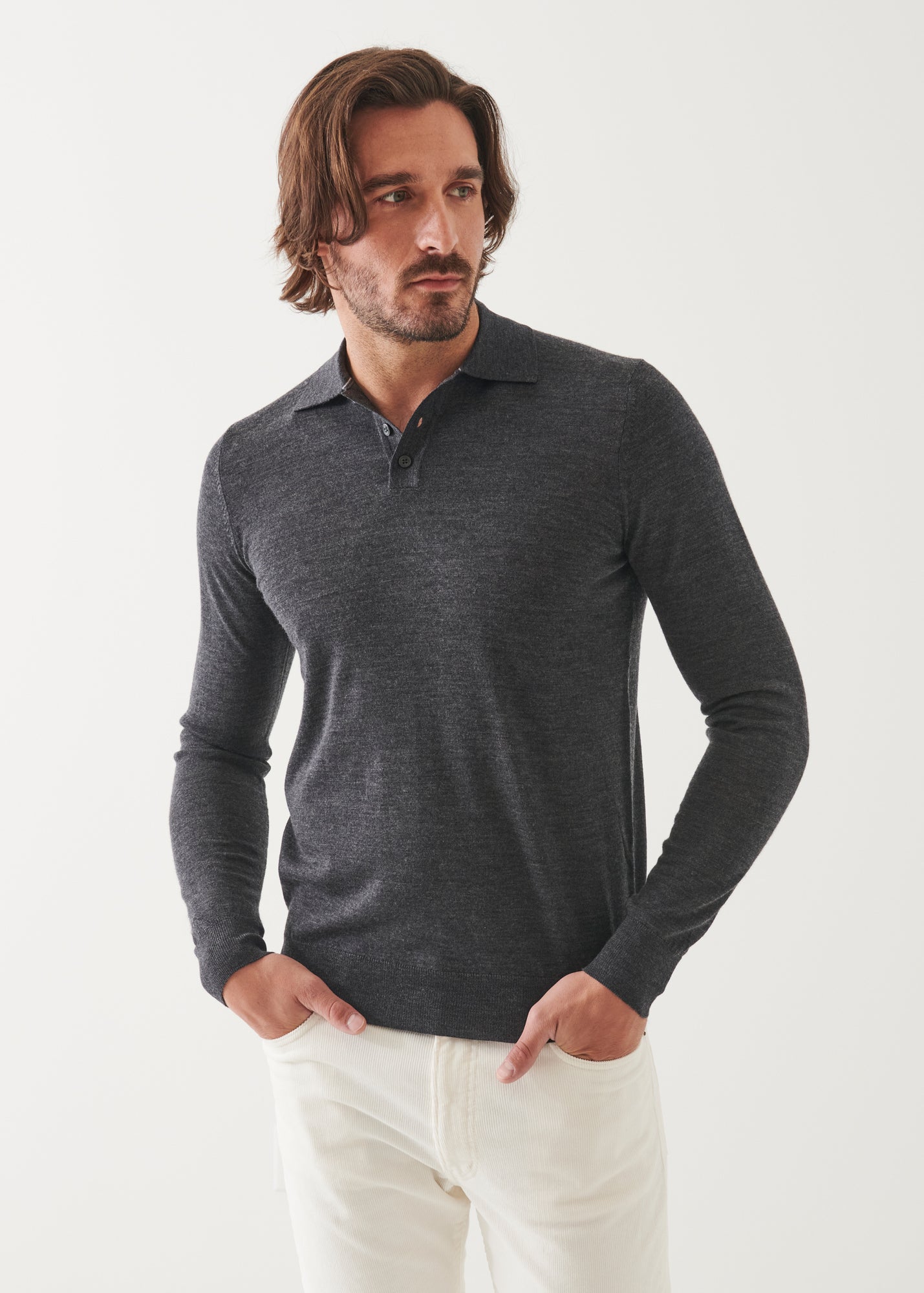 Extra-Fine Merino Button Polo
