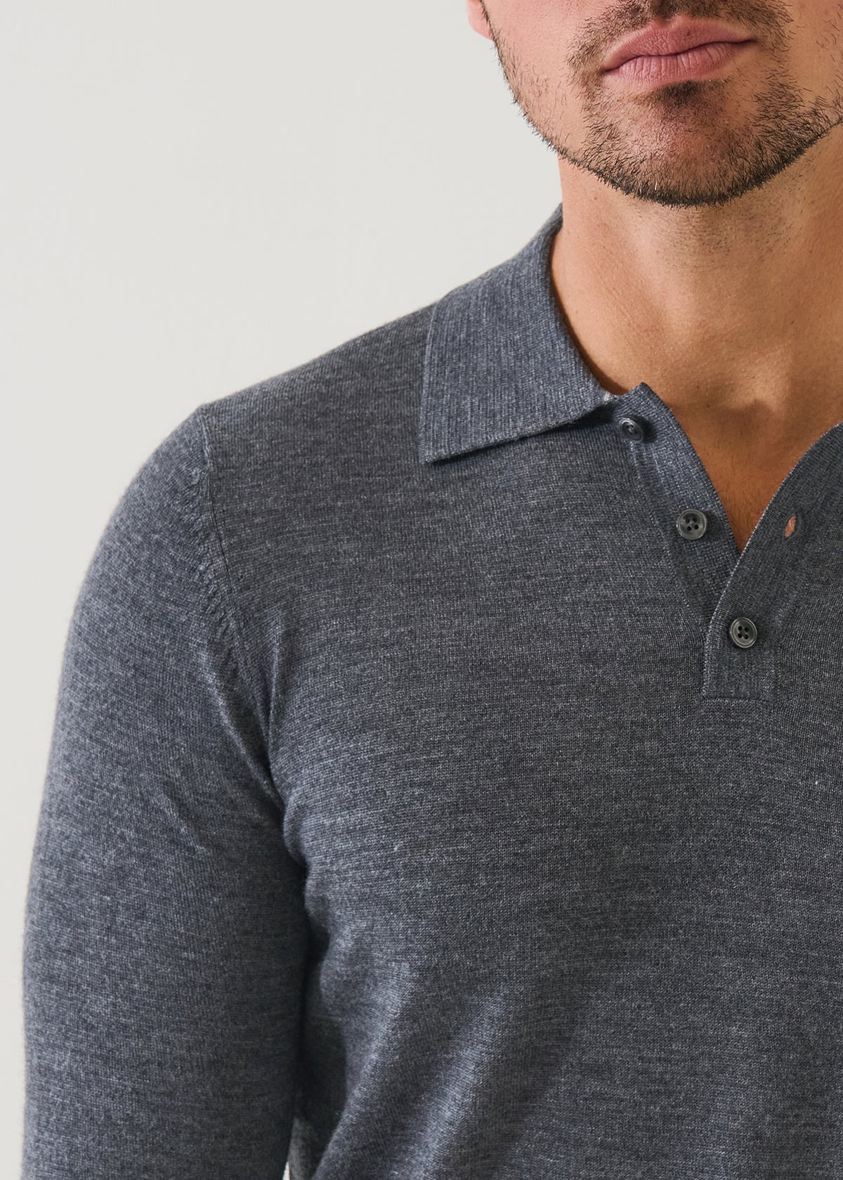 Extra-Fine Merino Button Polo - PATRICK ASSARAF
