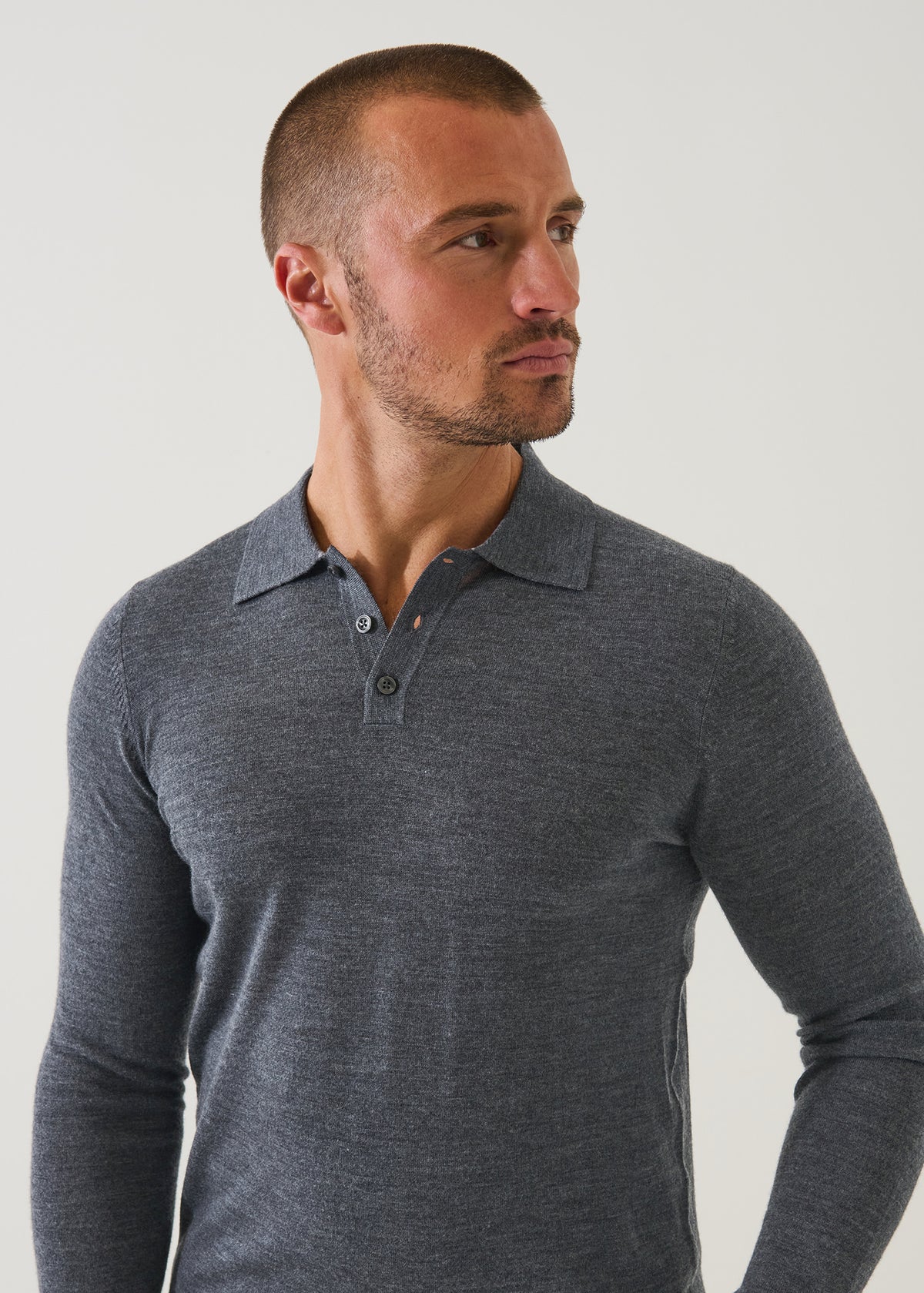 Extra-Fine Merino Button Polo - PATRICK ASSARAF