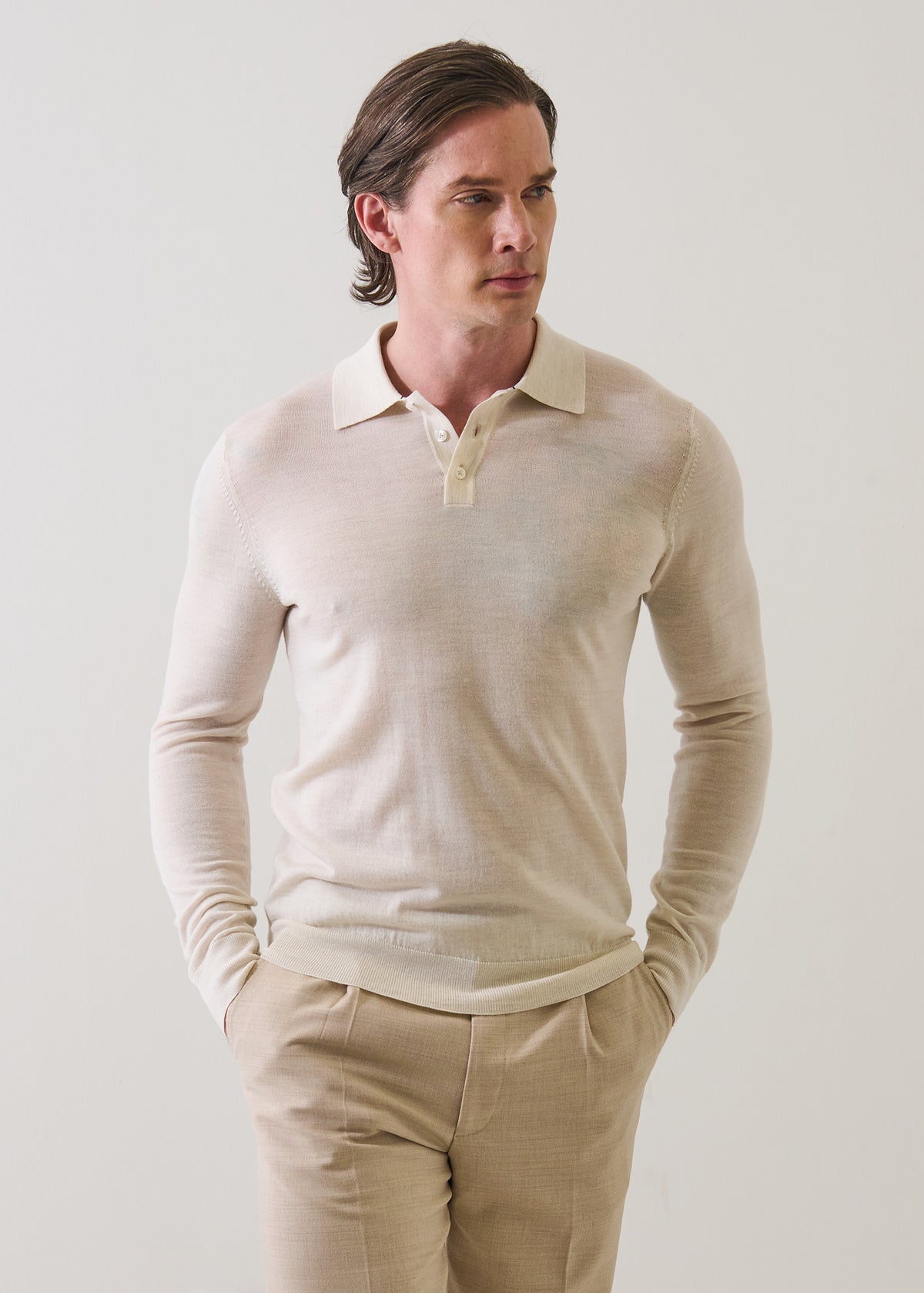 Extra-Fine Merino Button Polo - PATRICK ASSARAF