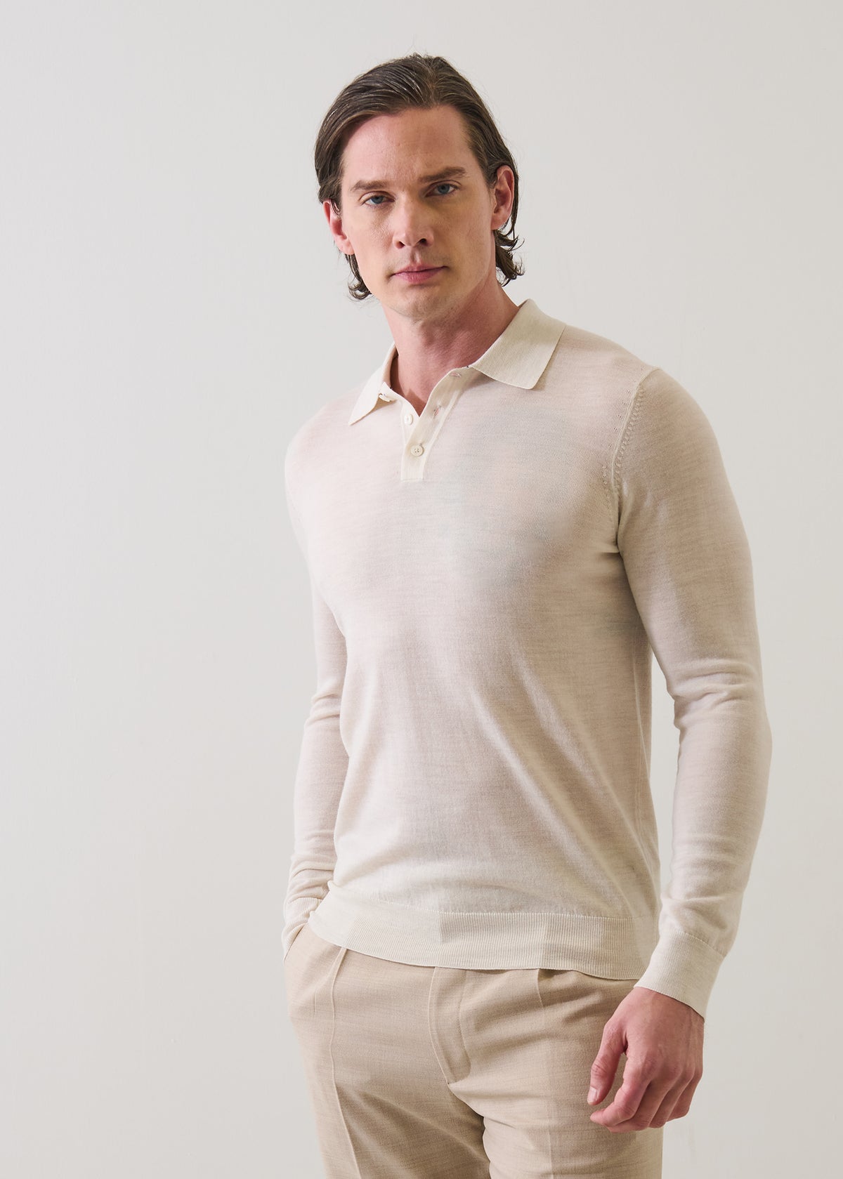 Extra-Fine Merino Button Polo - PATRICK ASSARAF
