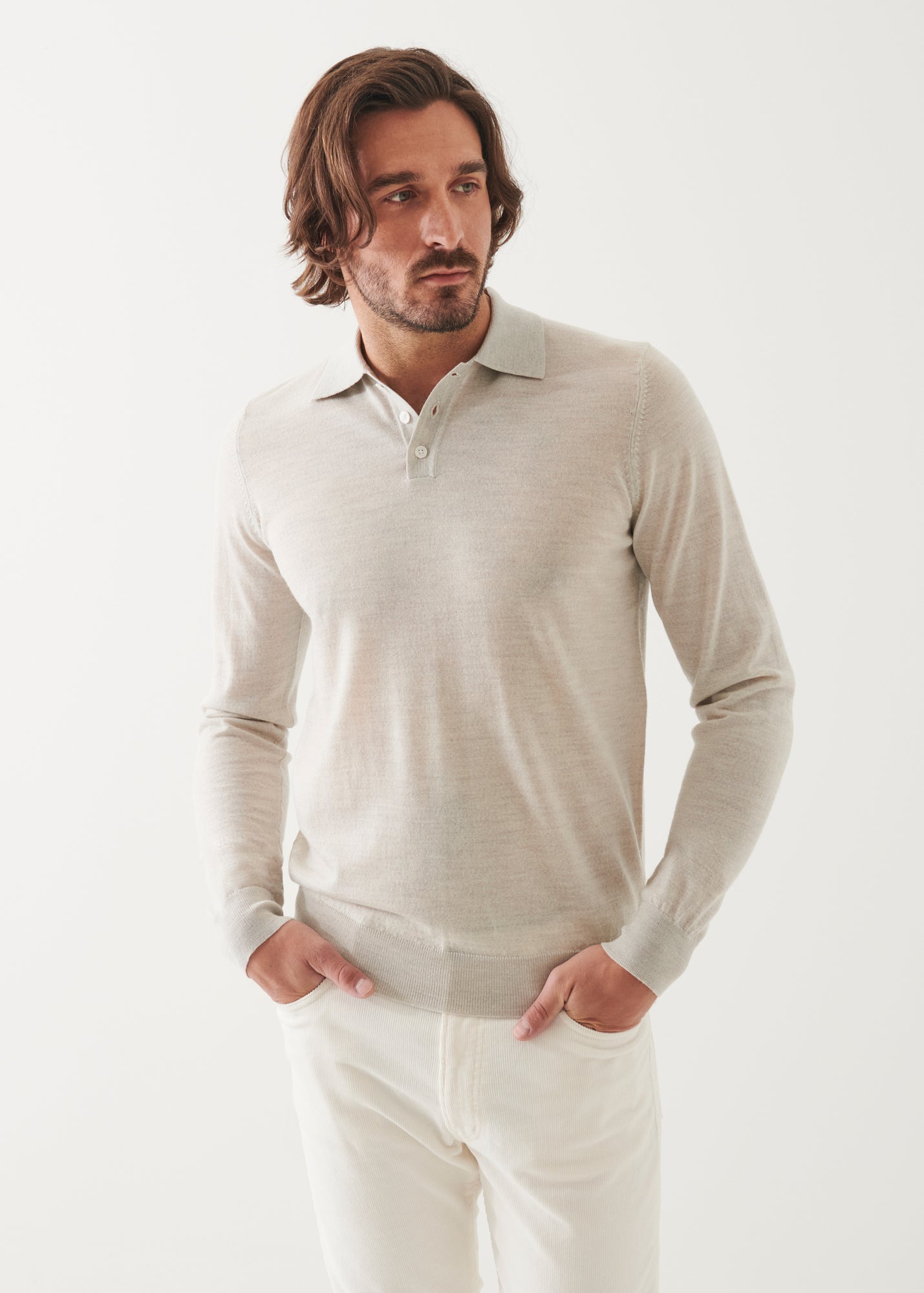 Extra-Fine Merino Button Polo
