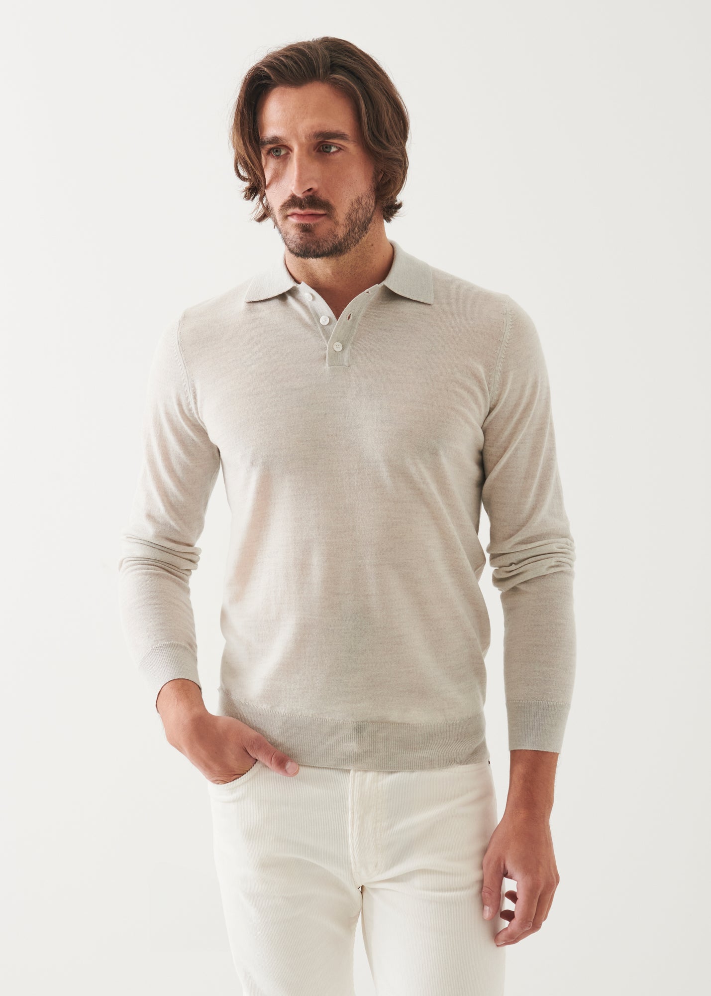 Extra-Fine Merino Button Polo