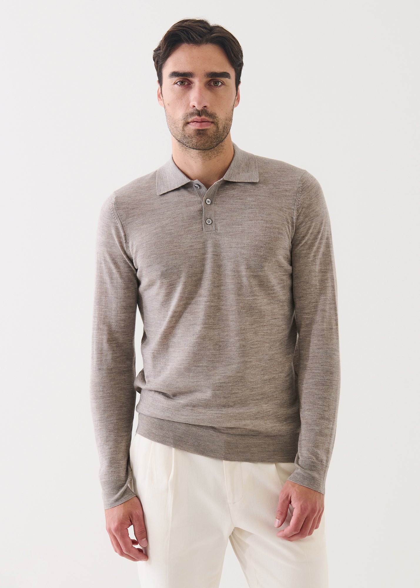 Extra-Fine Merino Button Polo - PATRICK ASSARAF