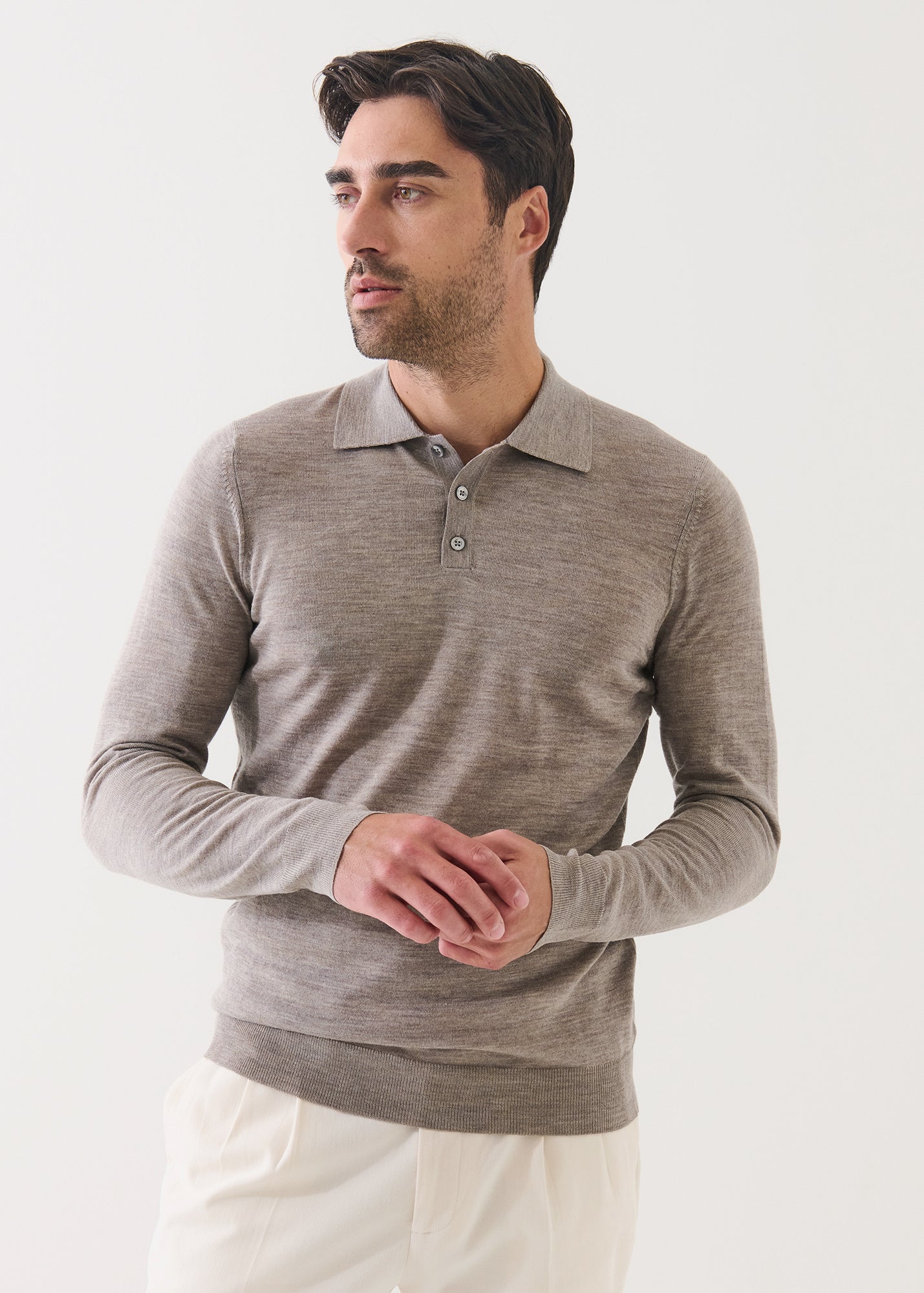 Extra-Fine Merino Button Polo