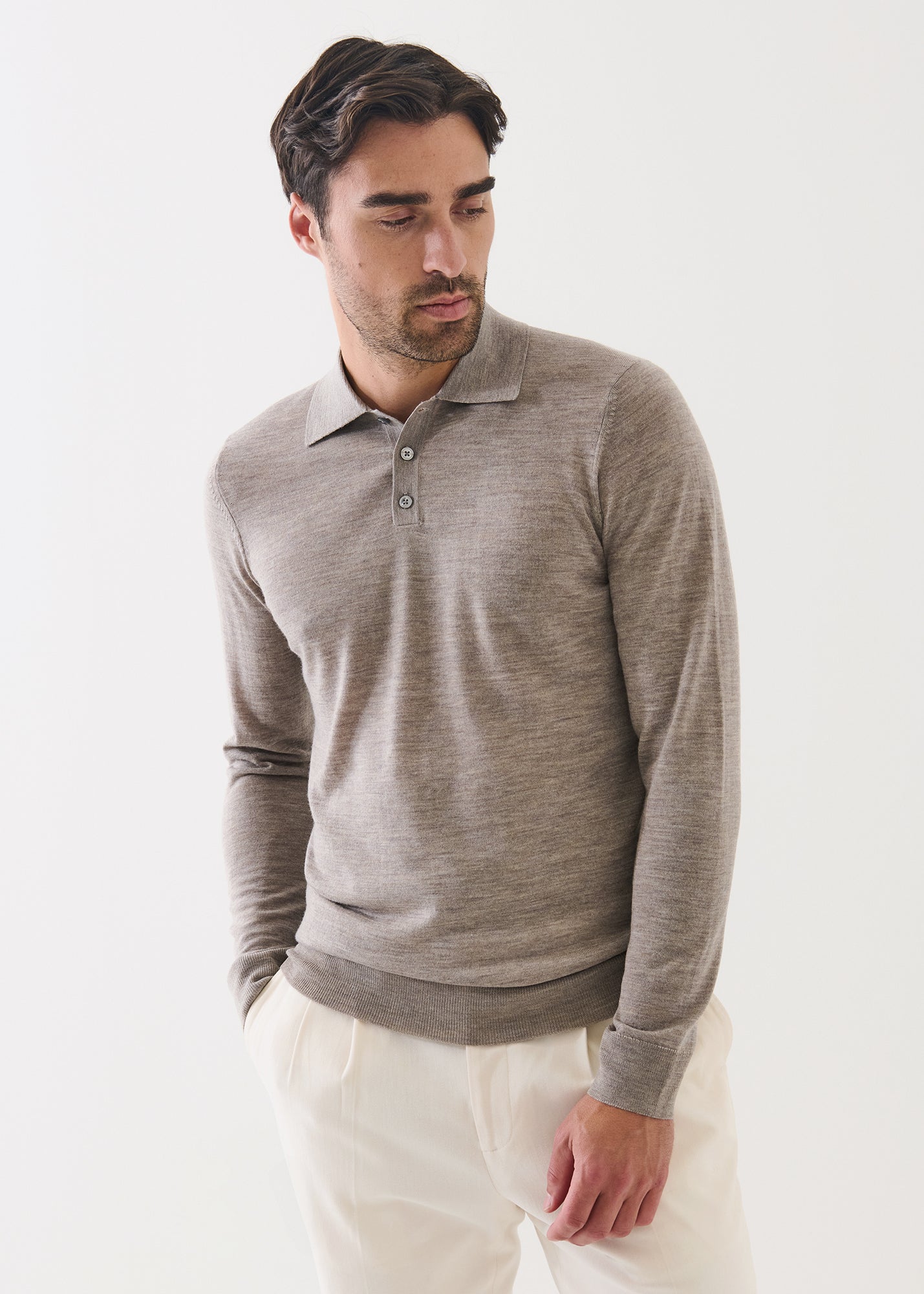 Extra-Fine Merino Button Polo - PATRICK ASSARAF