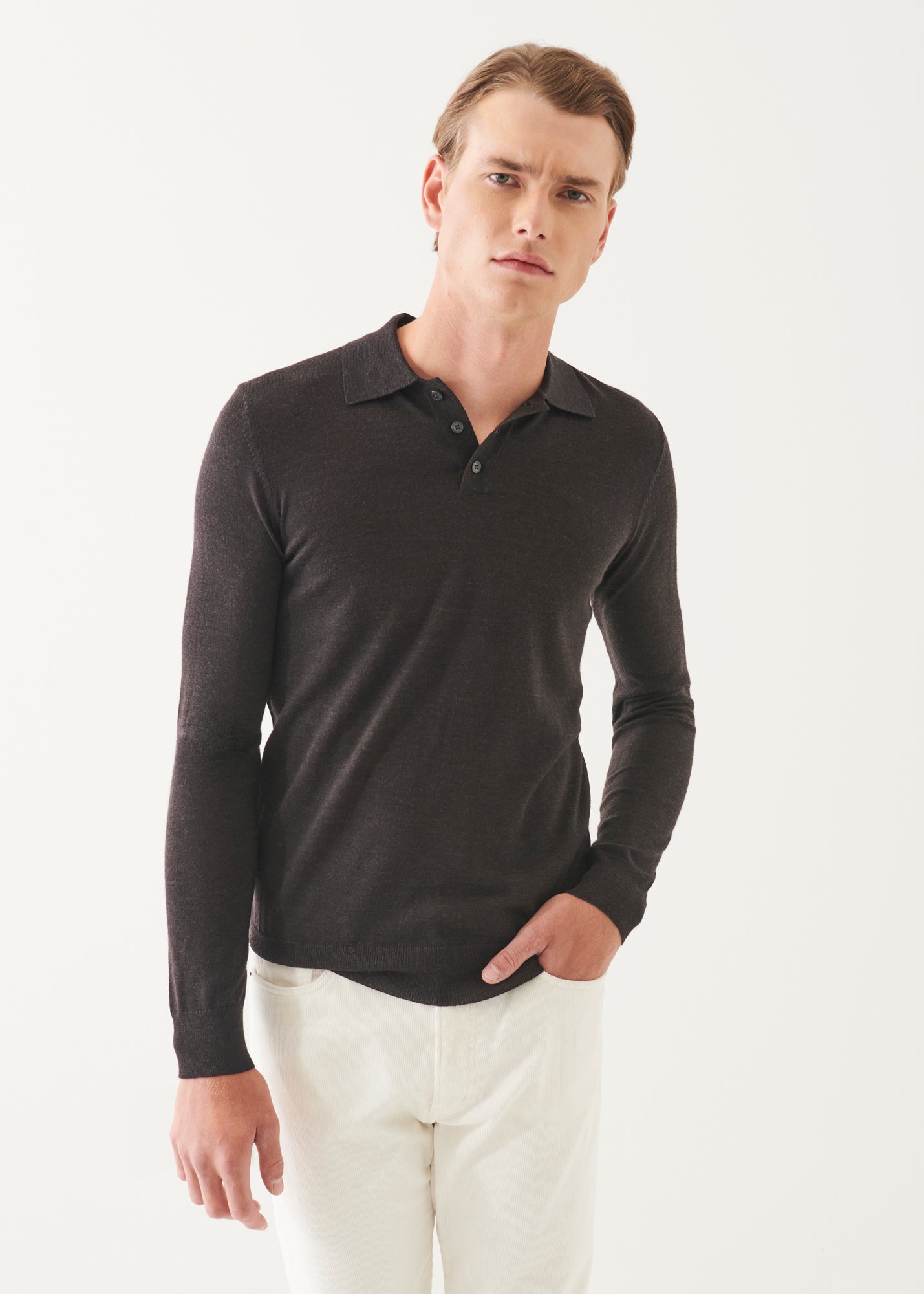 Extra-Fine Merino Button Polo
