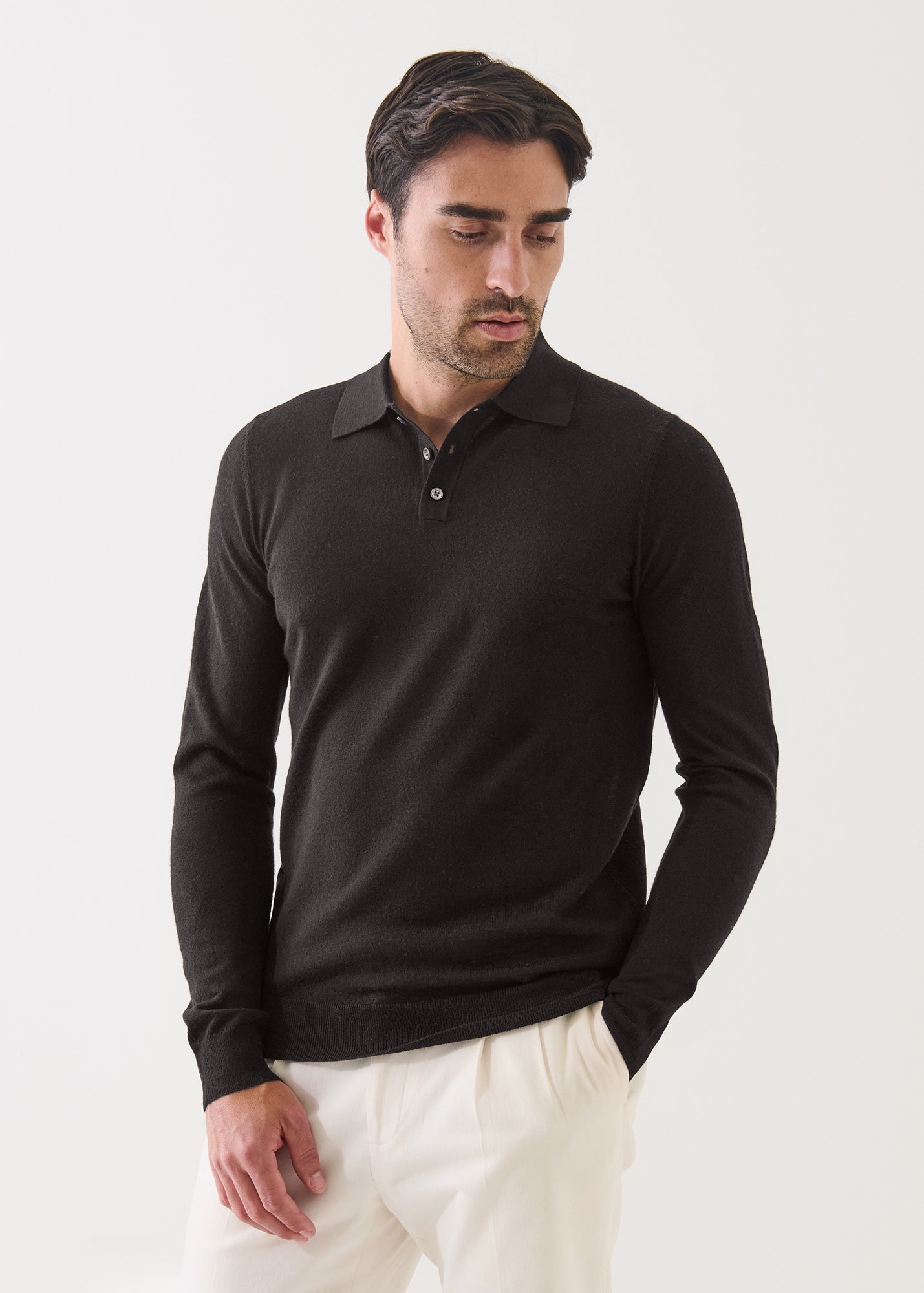 Extra-Fine Merino Button Polo - PATRICK ASSARAF