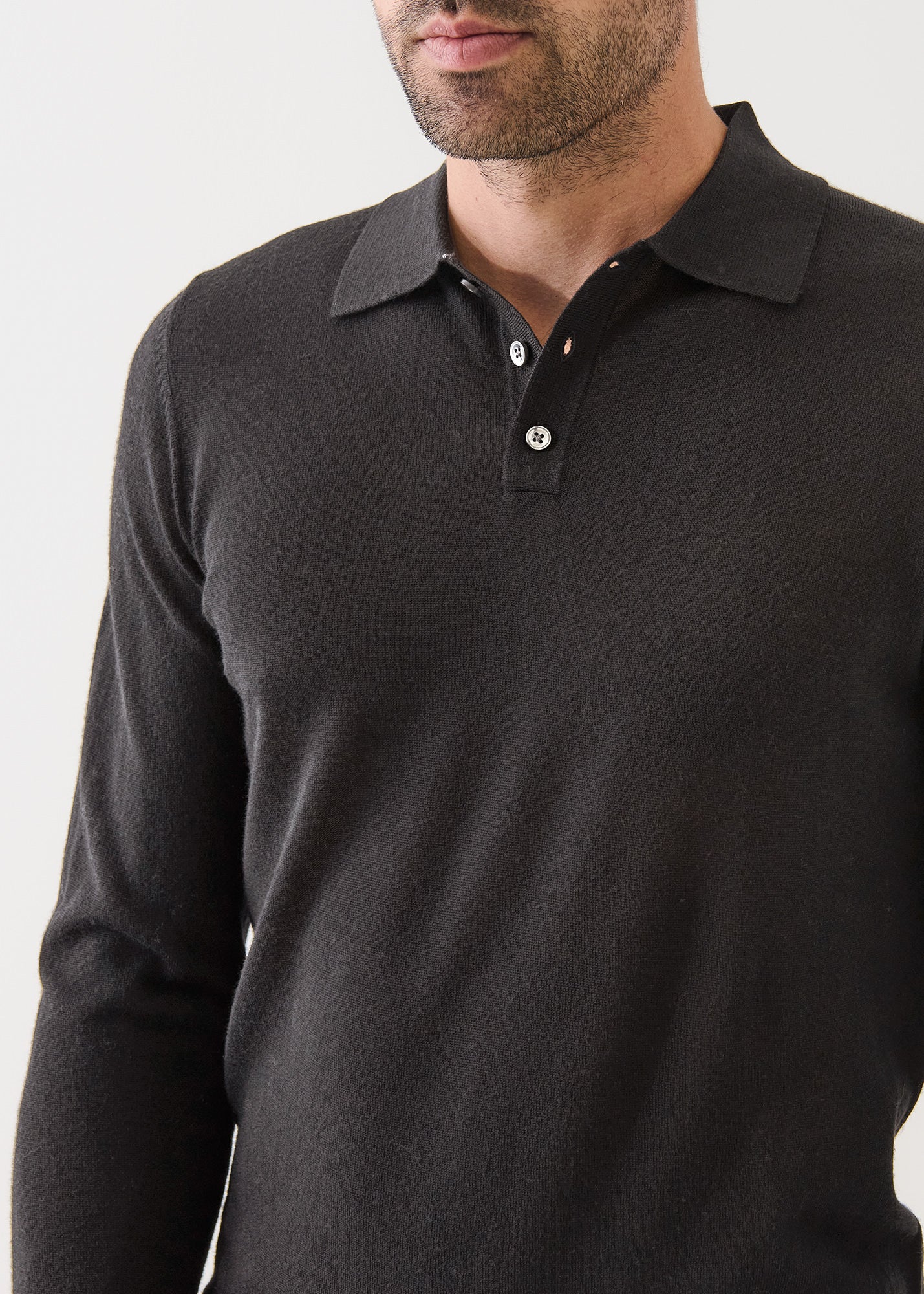 Extra-Fine Merino Button Polo - PATRICK ASSARAF