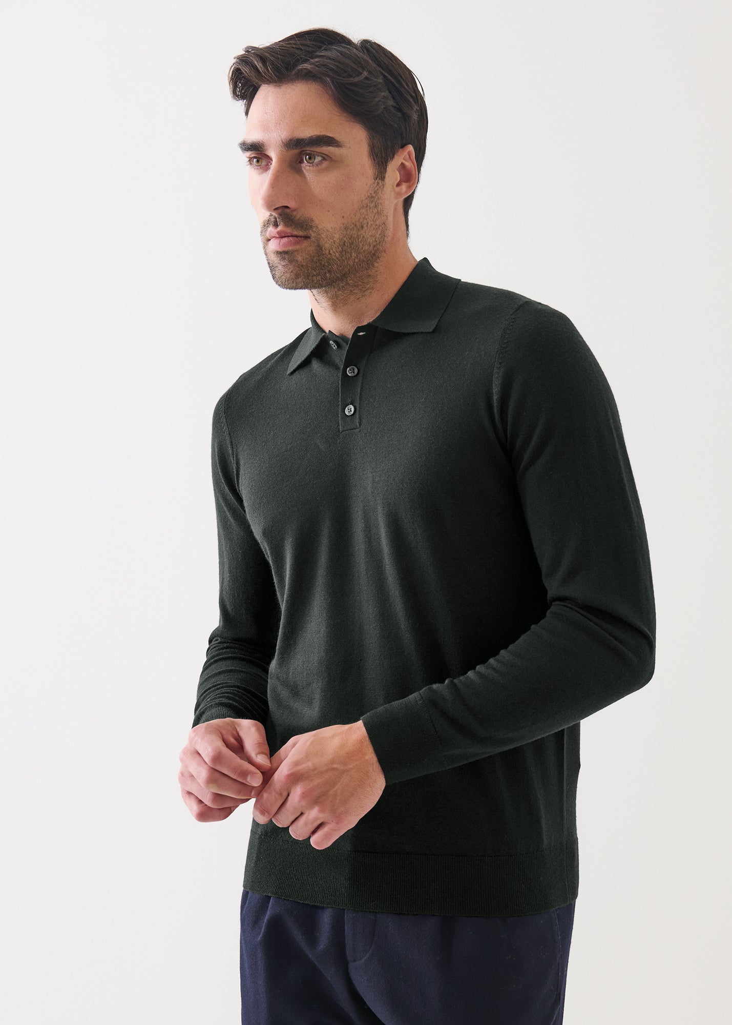 Extra-Fine Merino Button Polo