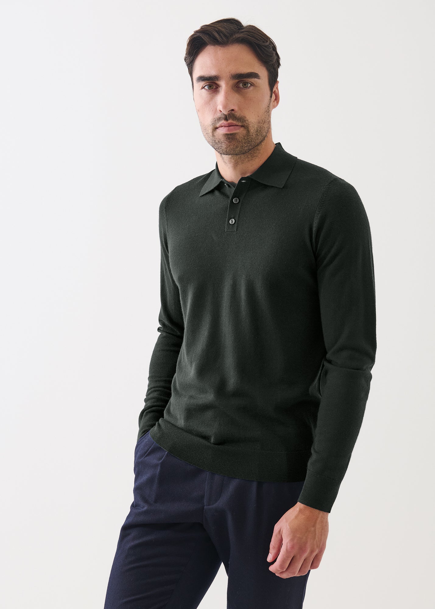 Extra-Fine Merino Button Polo - PATRICK ASSARAF