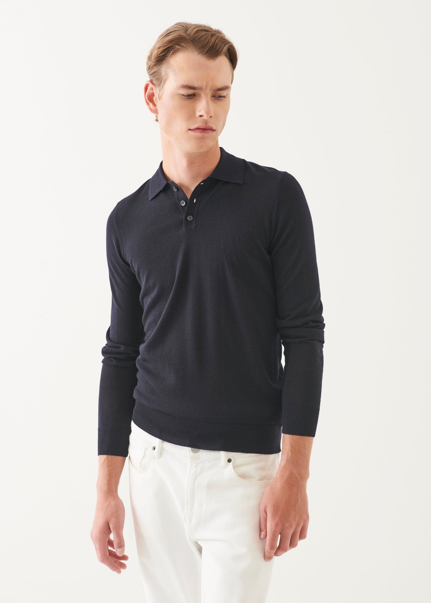 Extra-Fine Merino Button Polo