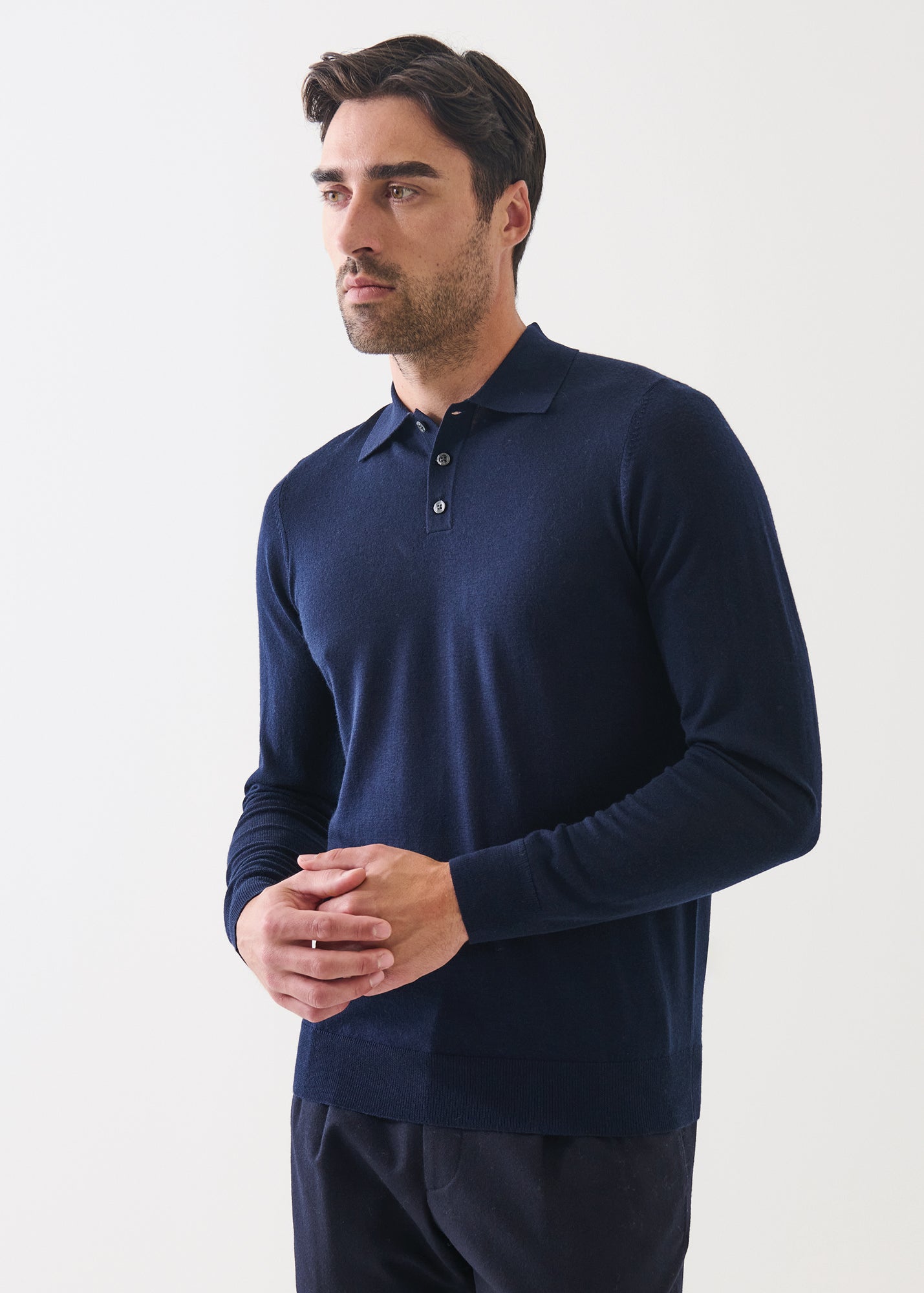 Extra-Fine Merino Button Polo - PATRICK ASSARAF