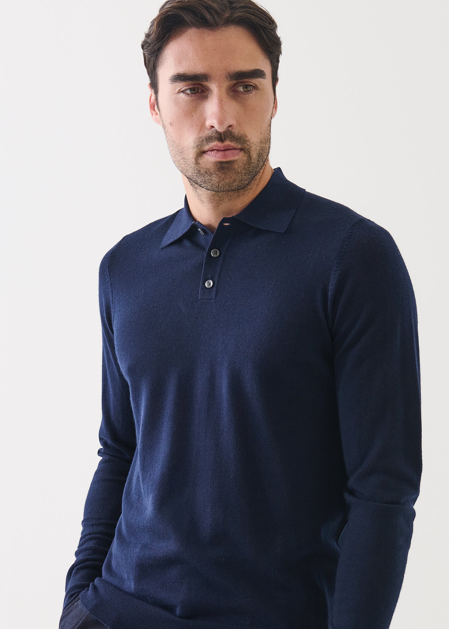 Extra-Fine Merino Button Polo - PATRICK ASSARAF