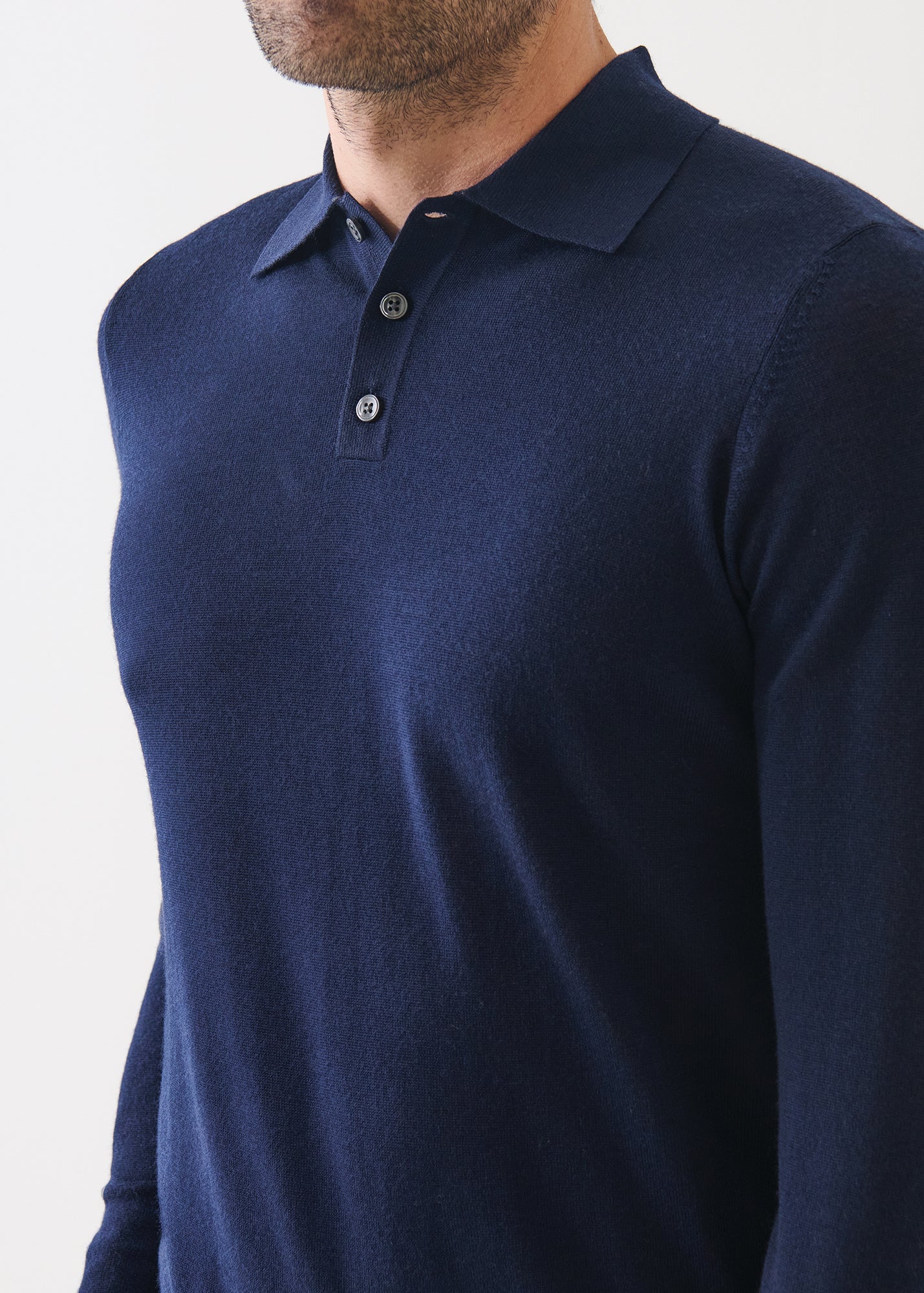 Extra-Fine Merino Button Polo - PATRICK ASSARAF