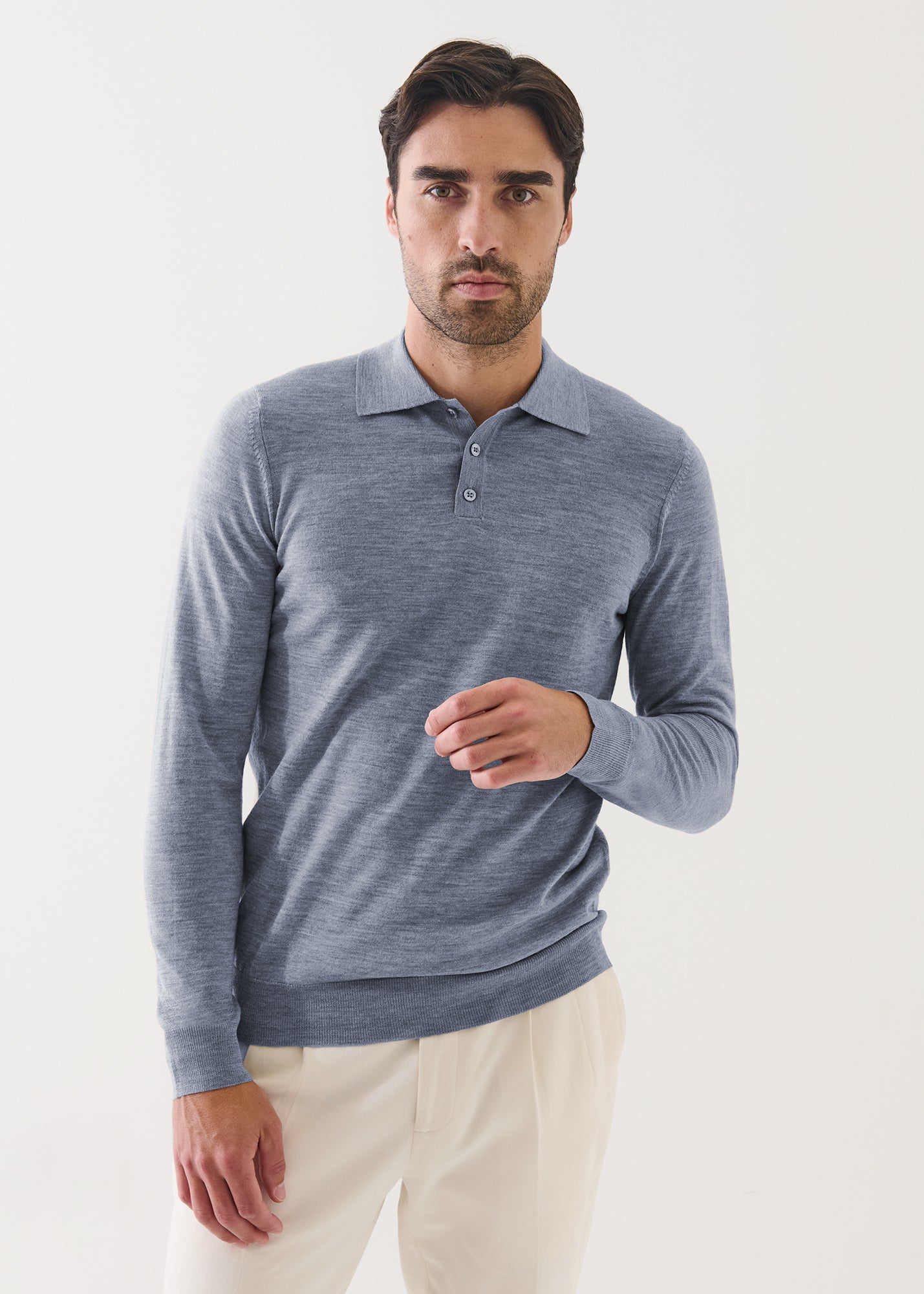 Extra-Fine Merino Button Polo - PATRICK ASSARAF