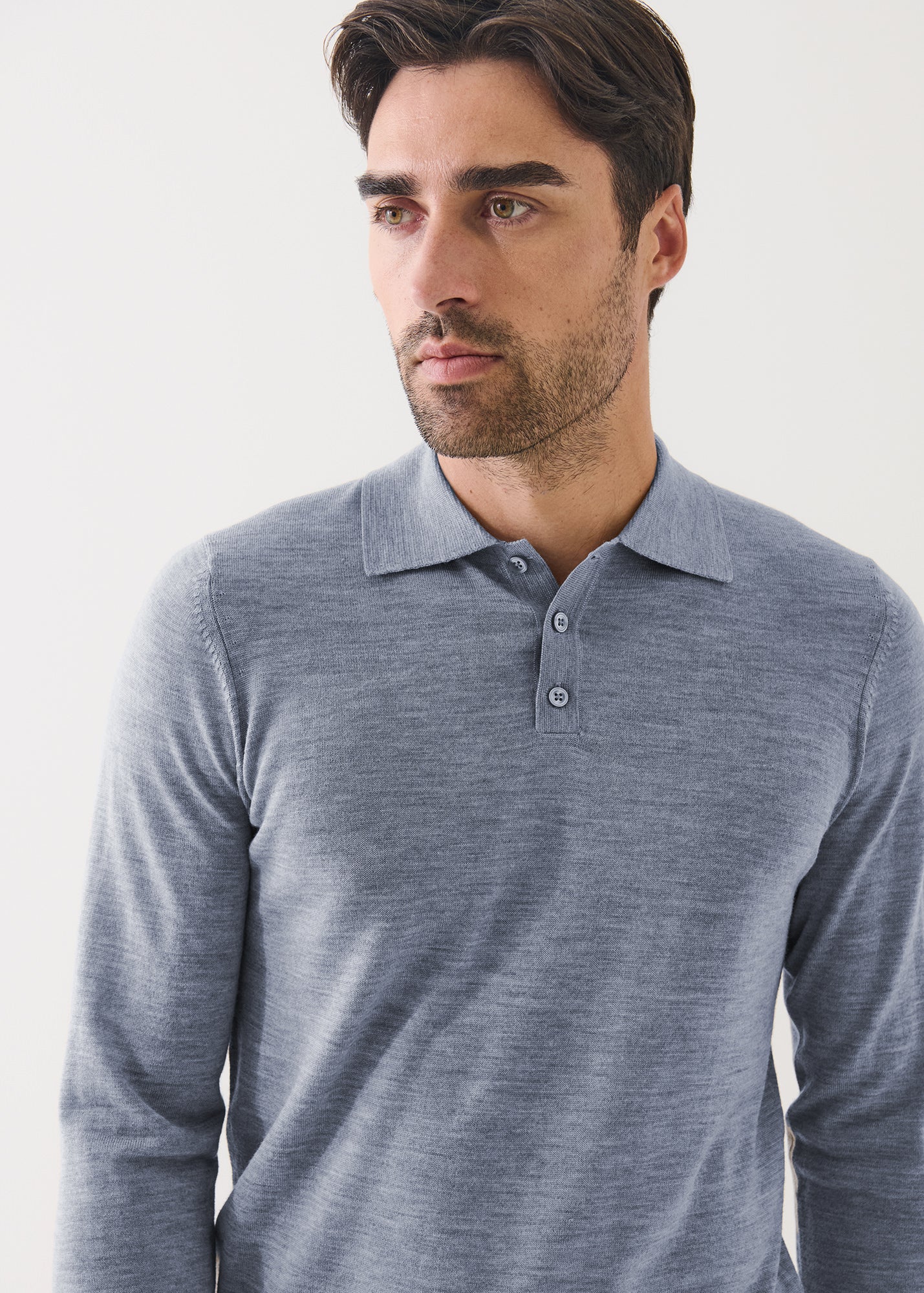 Extra-Fine Merino Button Polo - PATRICK ASSARAF