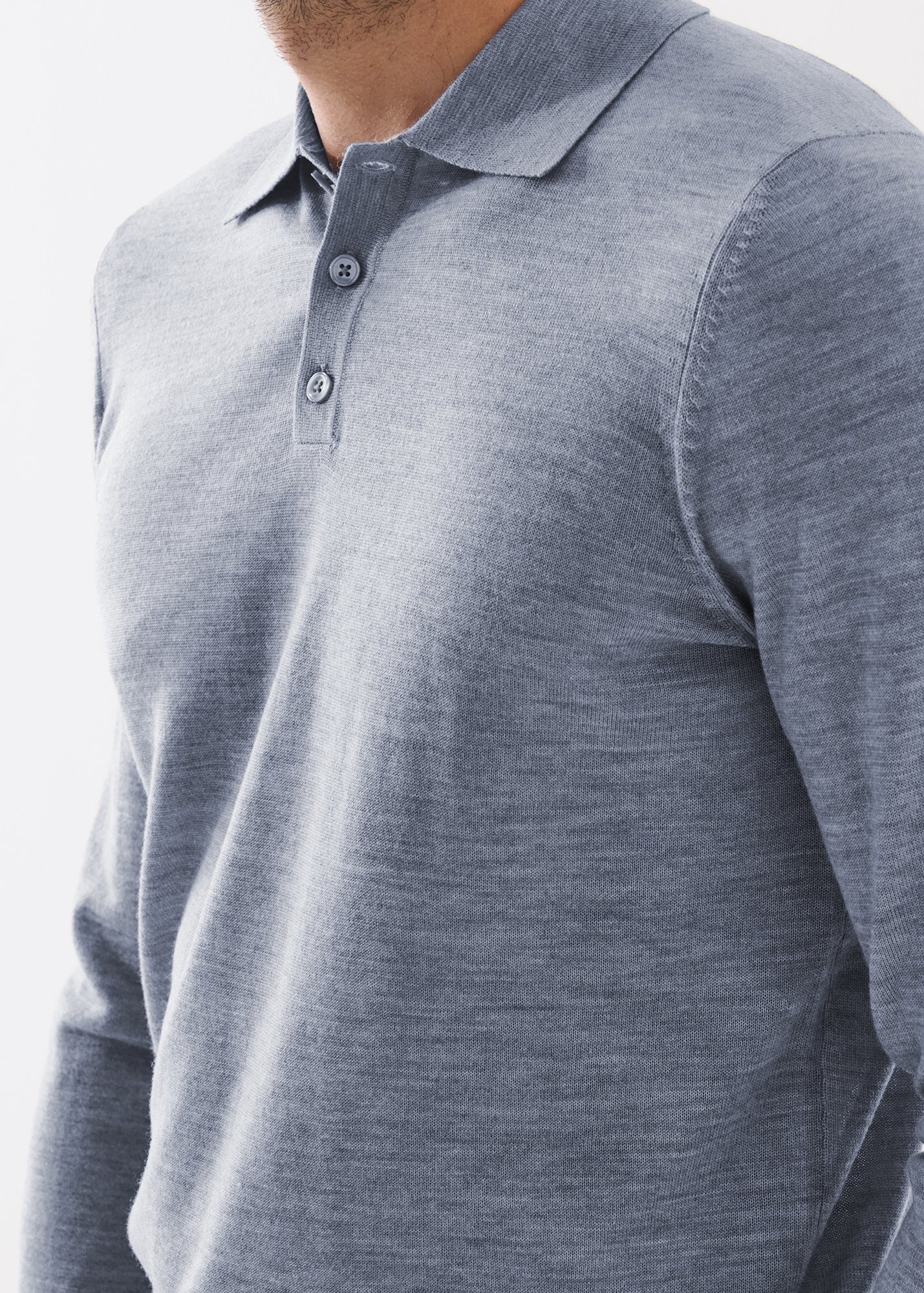 Extra-Fine Merino Button Polo - PATRICK ASSARAF