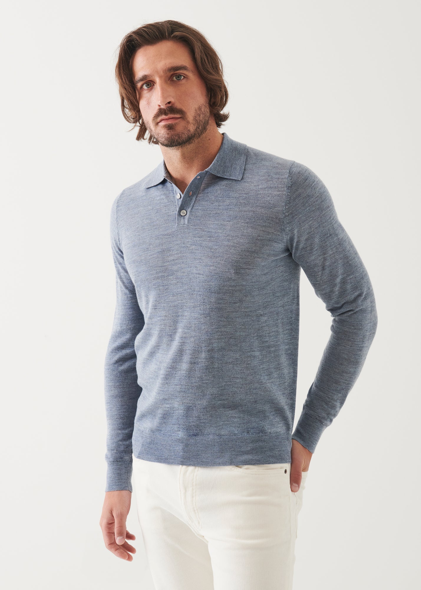 Extra-Fine Merino Button Polo