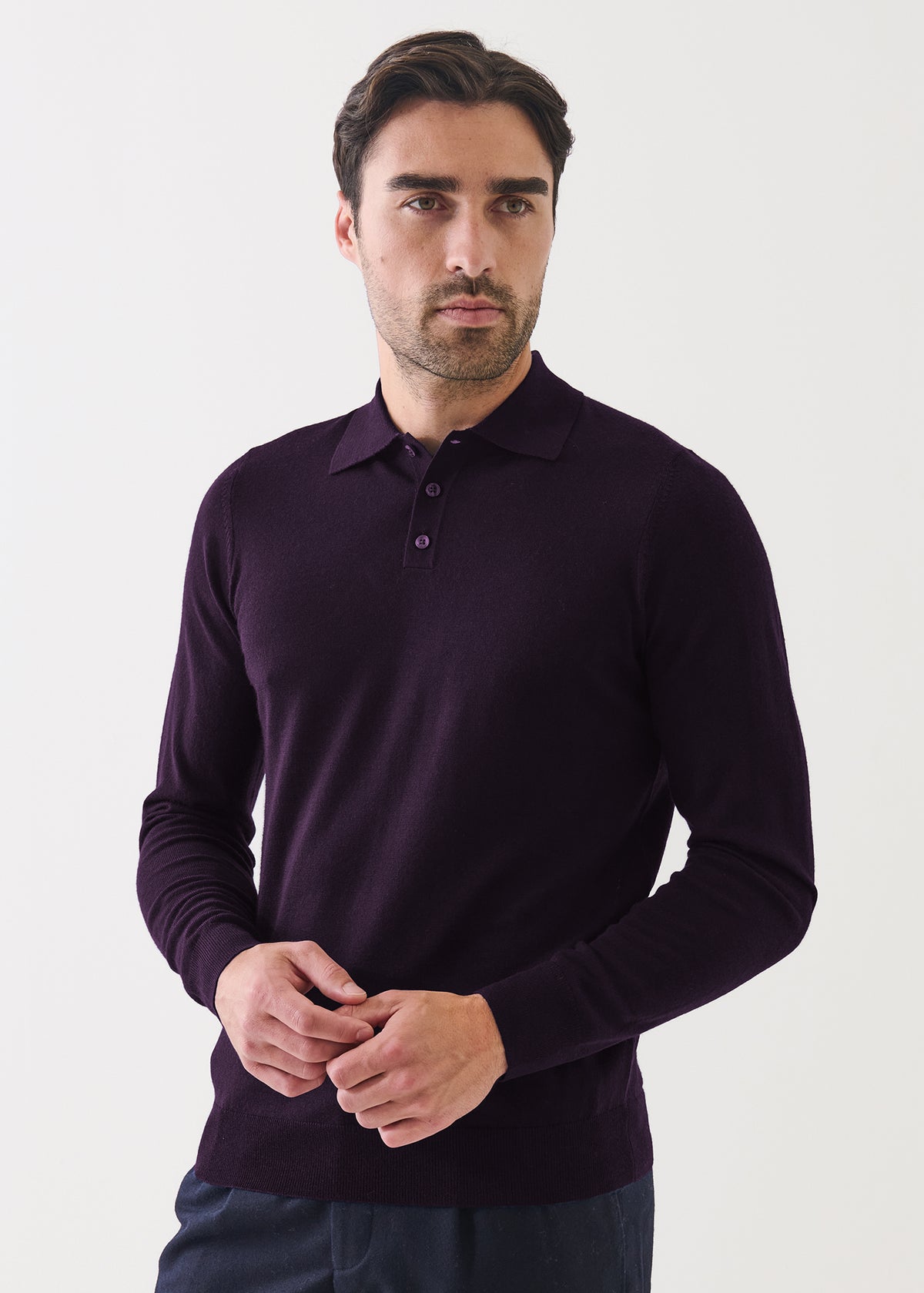 Extra-Fine Merino Button Polo - PATRICK ASSARAF