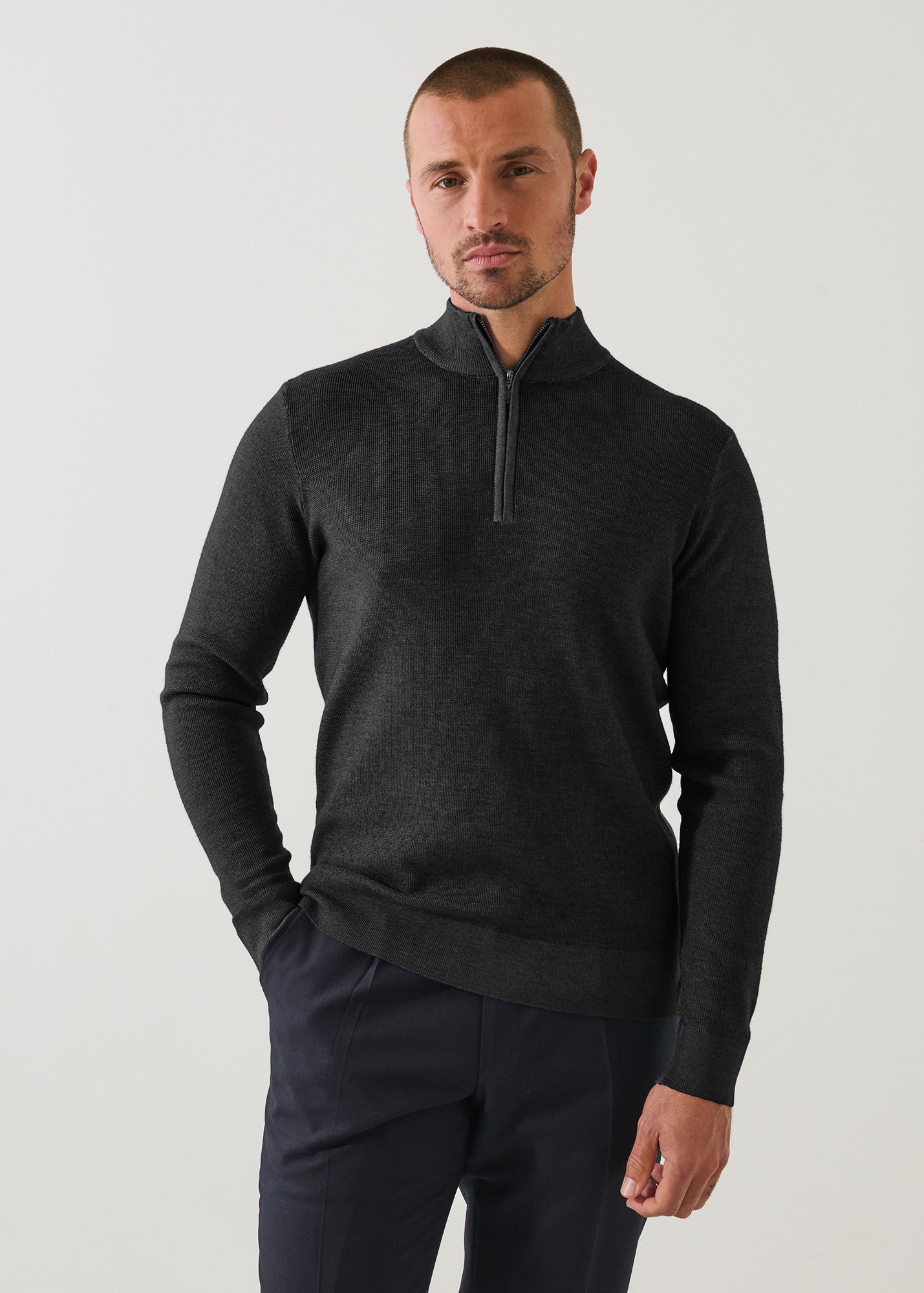 Extra-Fine Merino Vintage Wash Quarter Zip