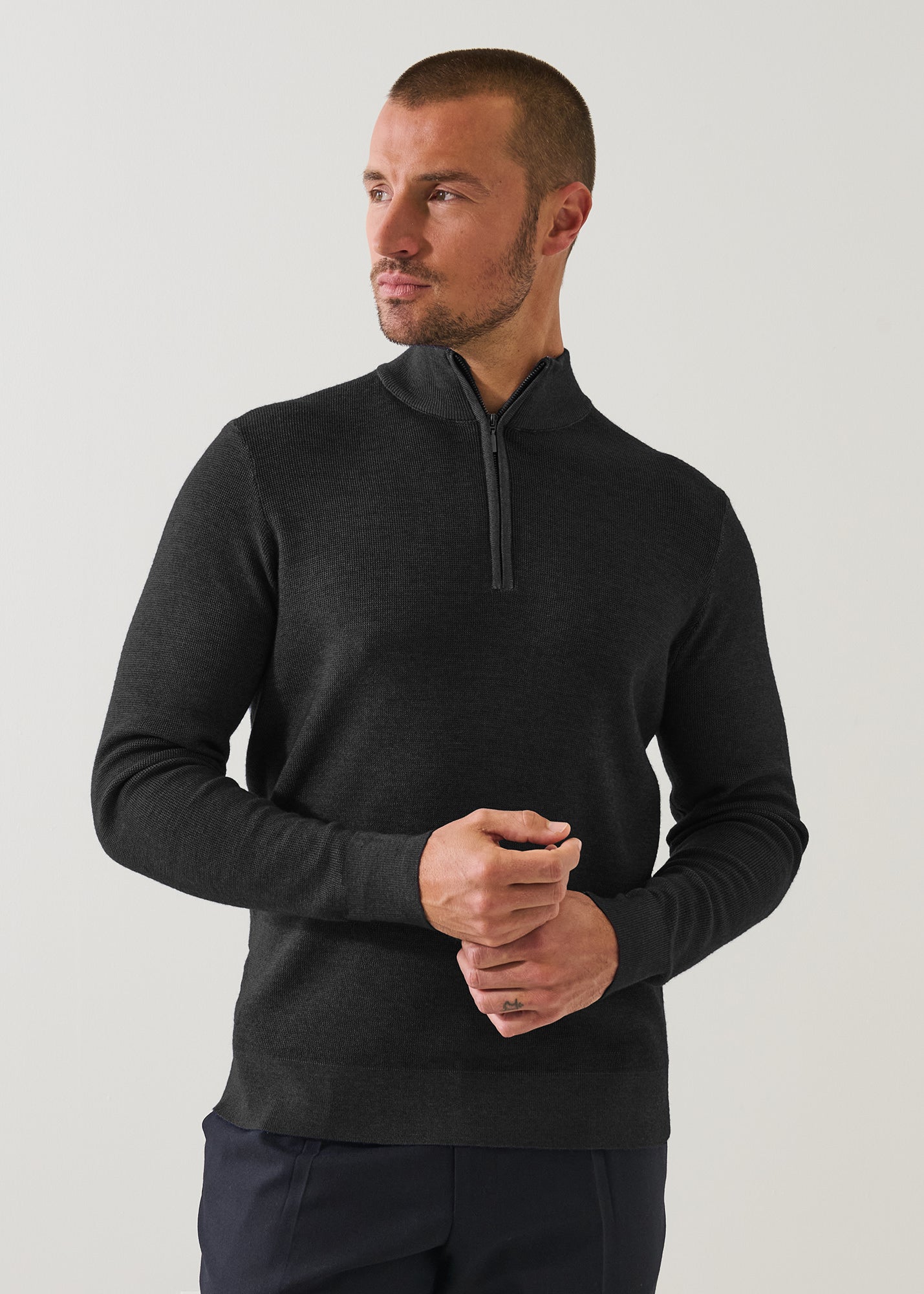 Extra-Fine Merino Vintage Wash Quarter Zip