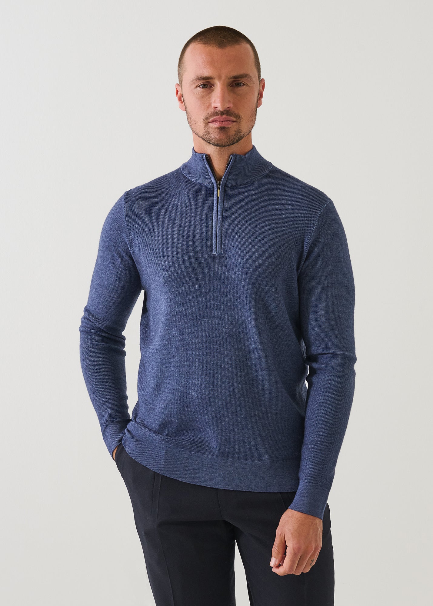 Extra-Fine Merino Vintage Wash Quarter Zip