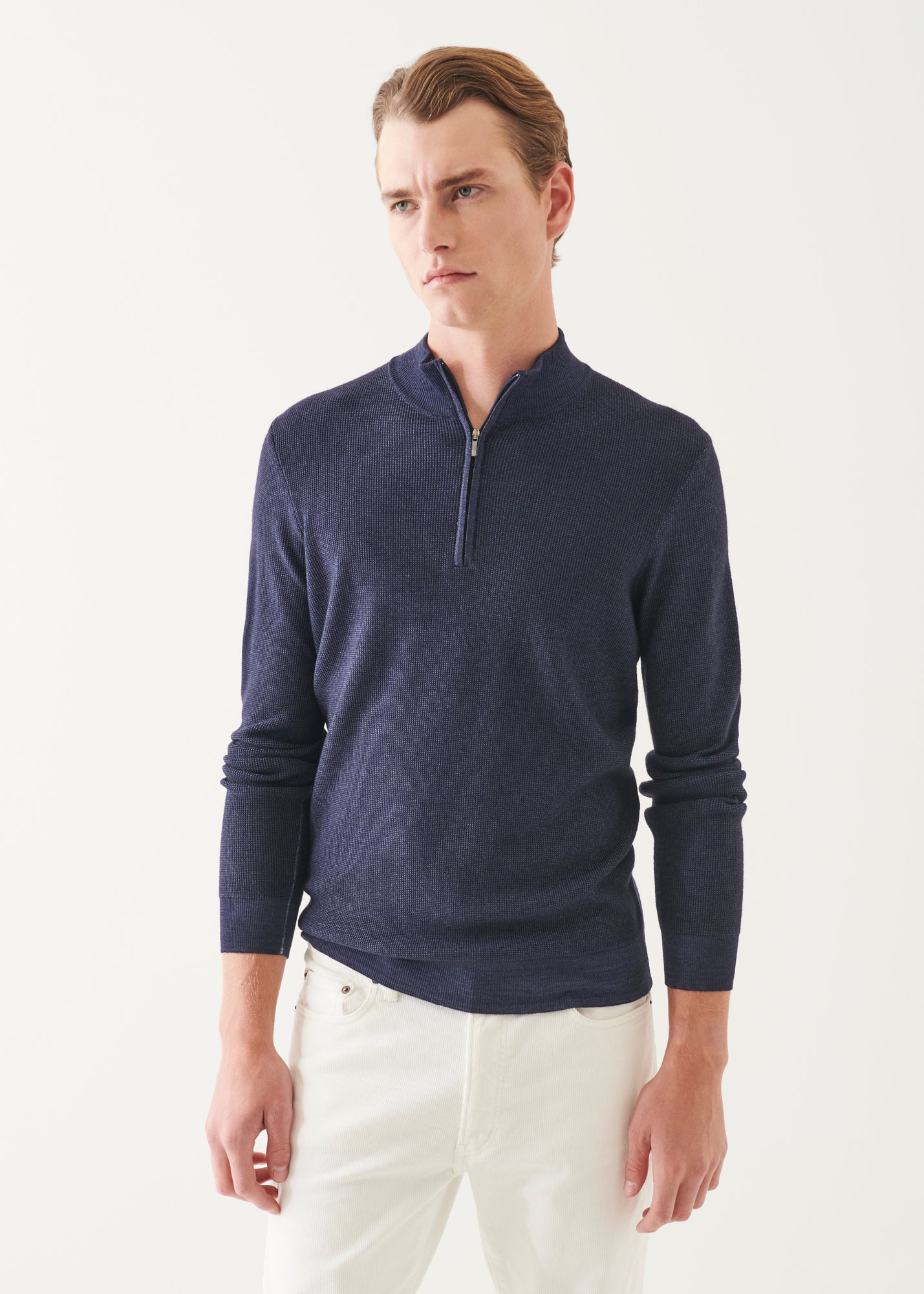 Extra-Fine Merino Textured Quarter Zip
